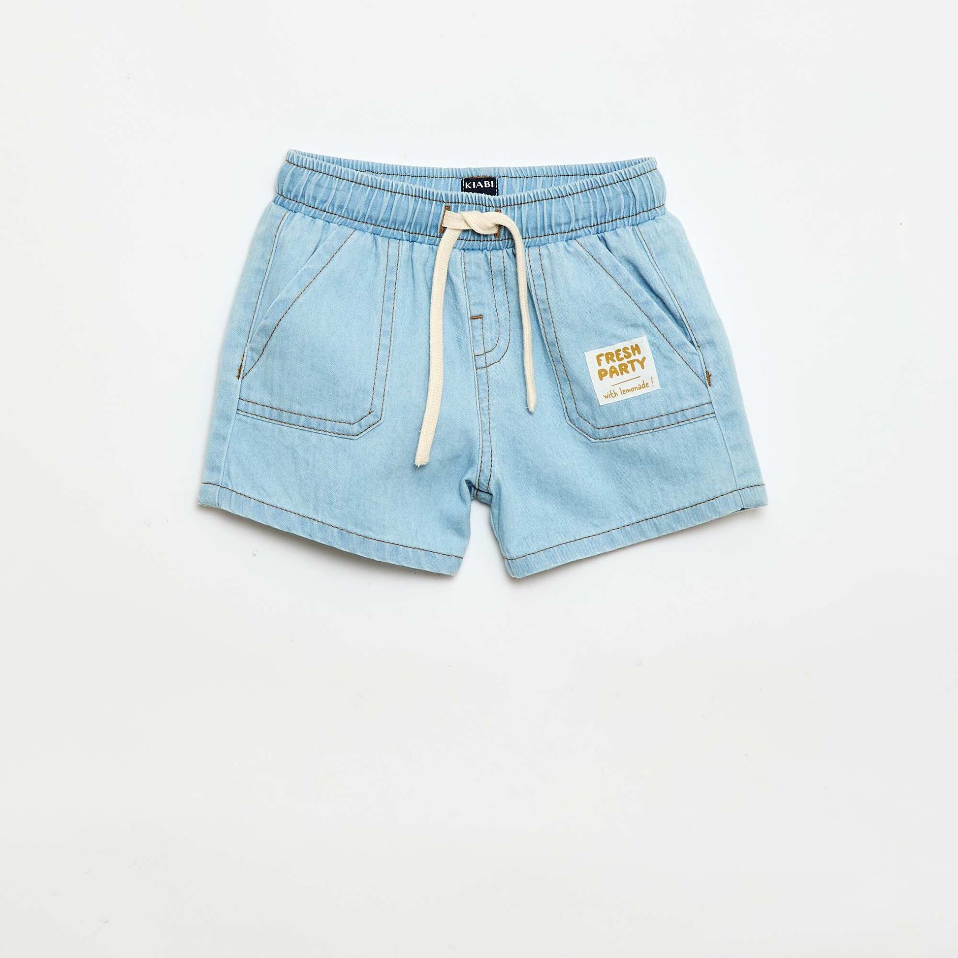 Denim shorts with 2 large pockets BLUE