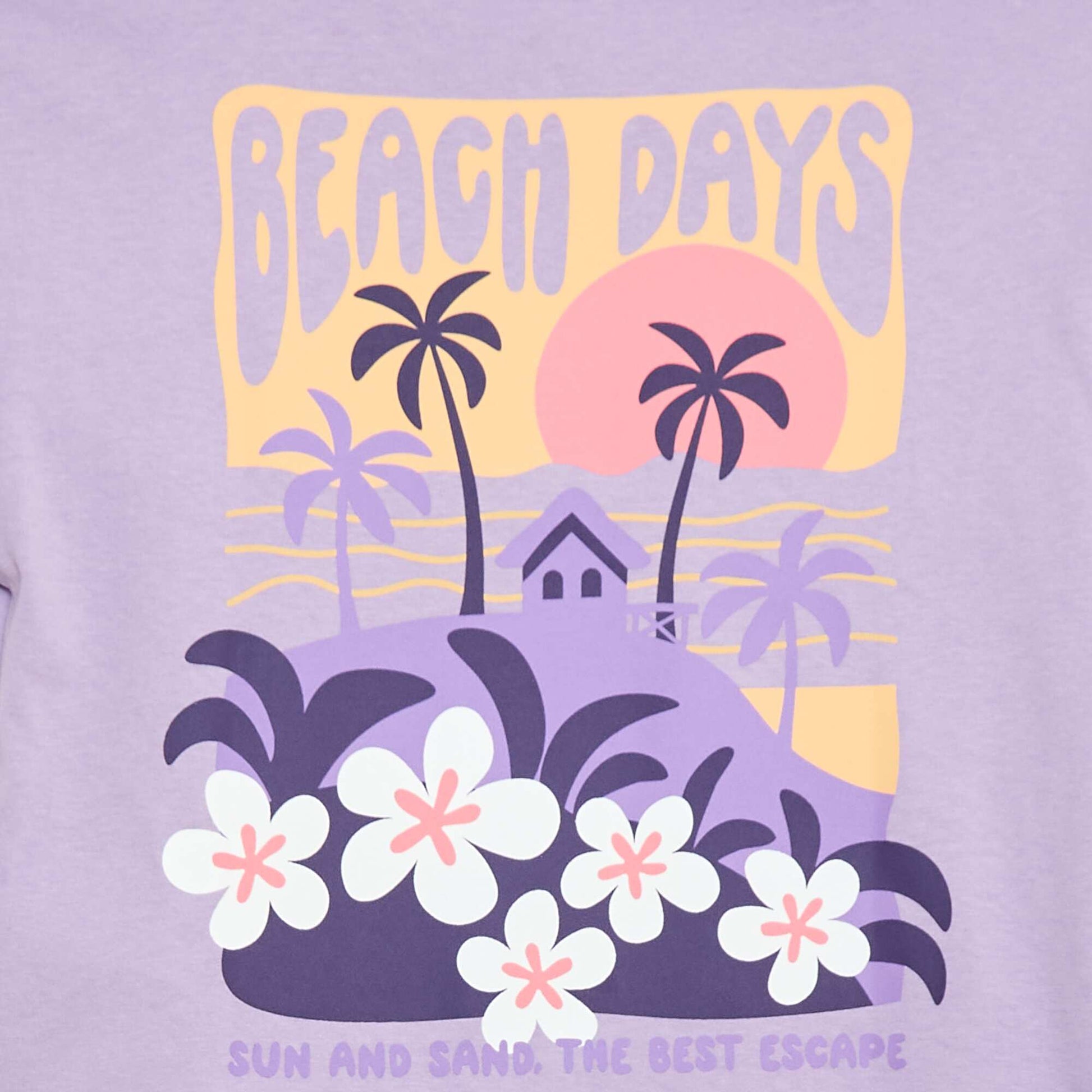 Loose-fit T-shirt with back & chest print PURPLE