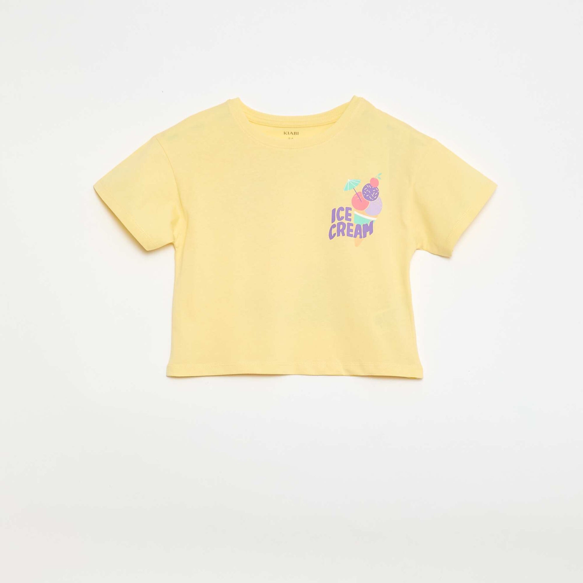 Loose-fit T-shirt with back & chest print YELLOW