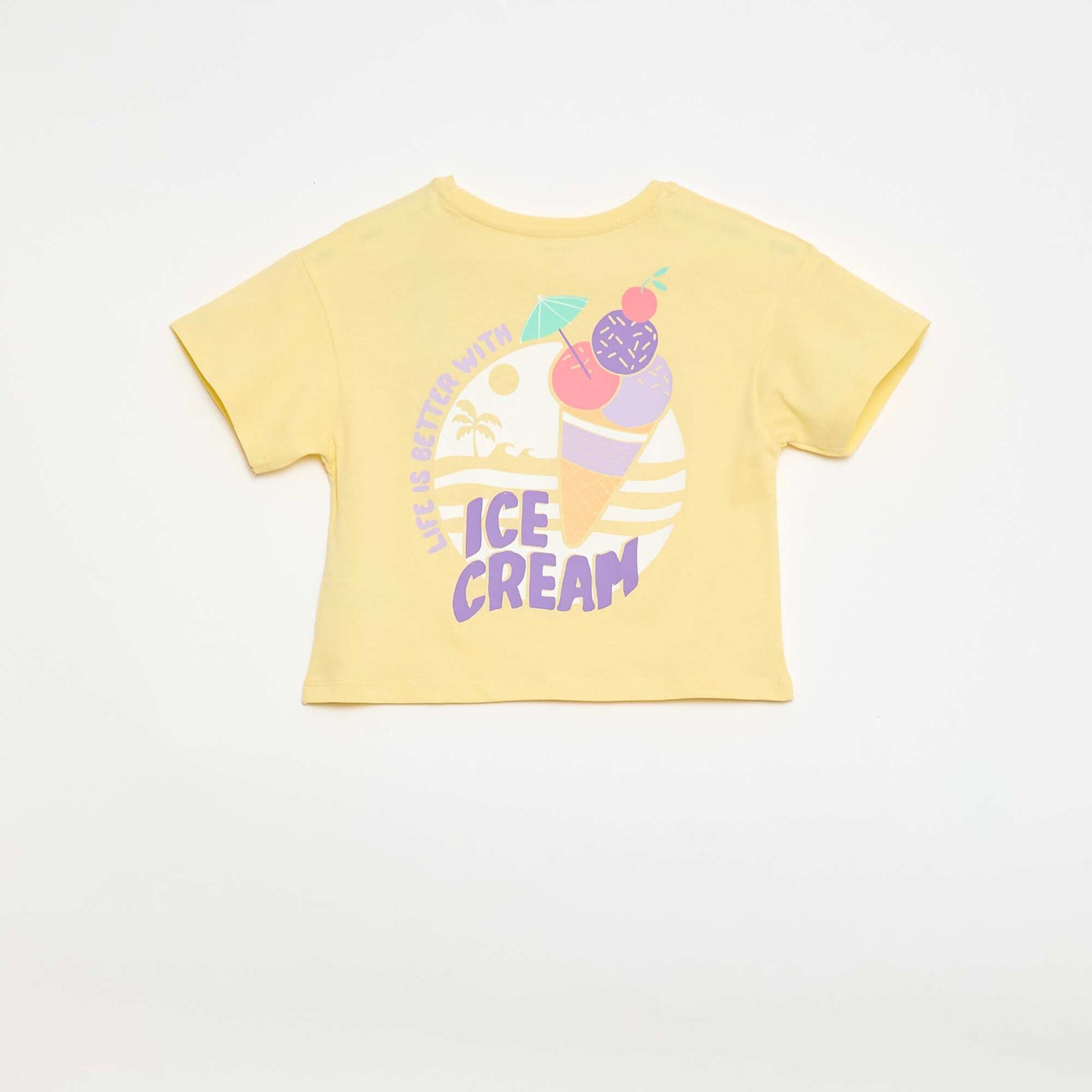 Loose-fit T-shirt with back & chest print YELLOW