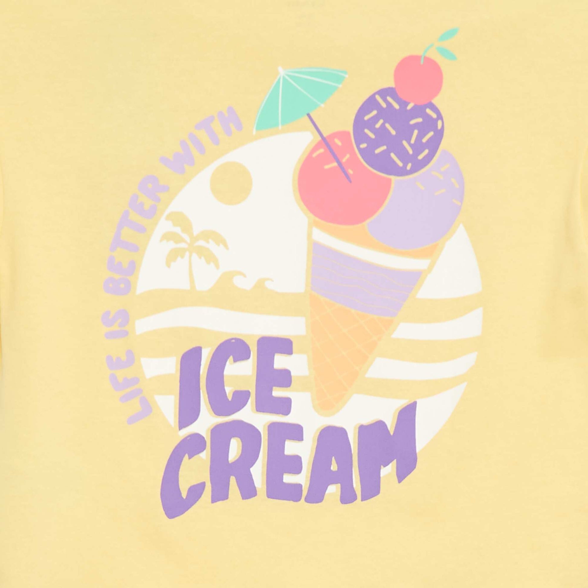 Loose-fit T-shirt with back & chest print YELLOW