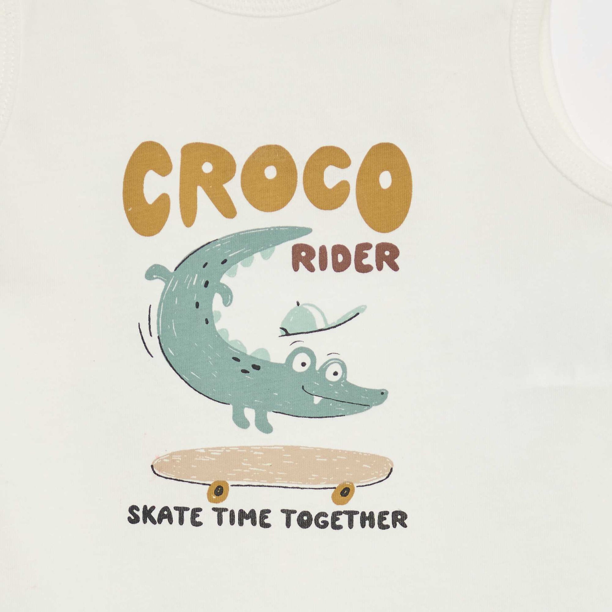 2-ნაწილიანი ზედა და შორტი კომპლექტი თეთრი