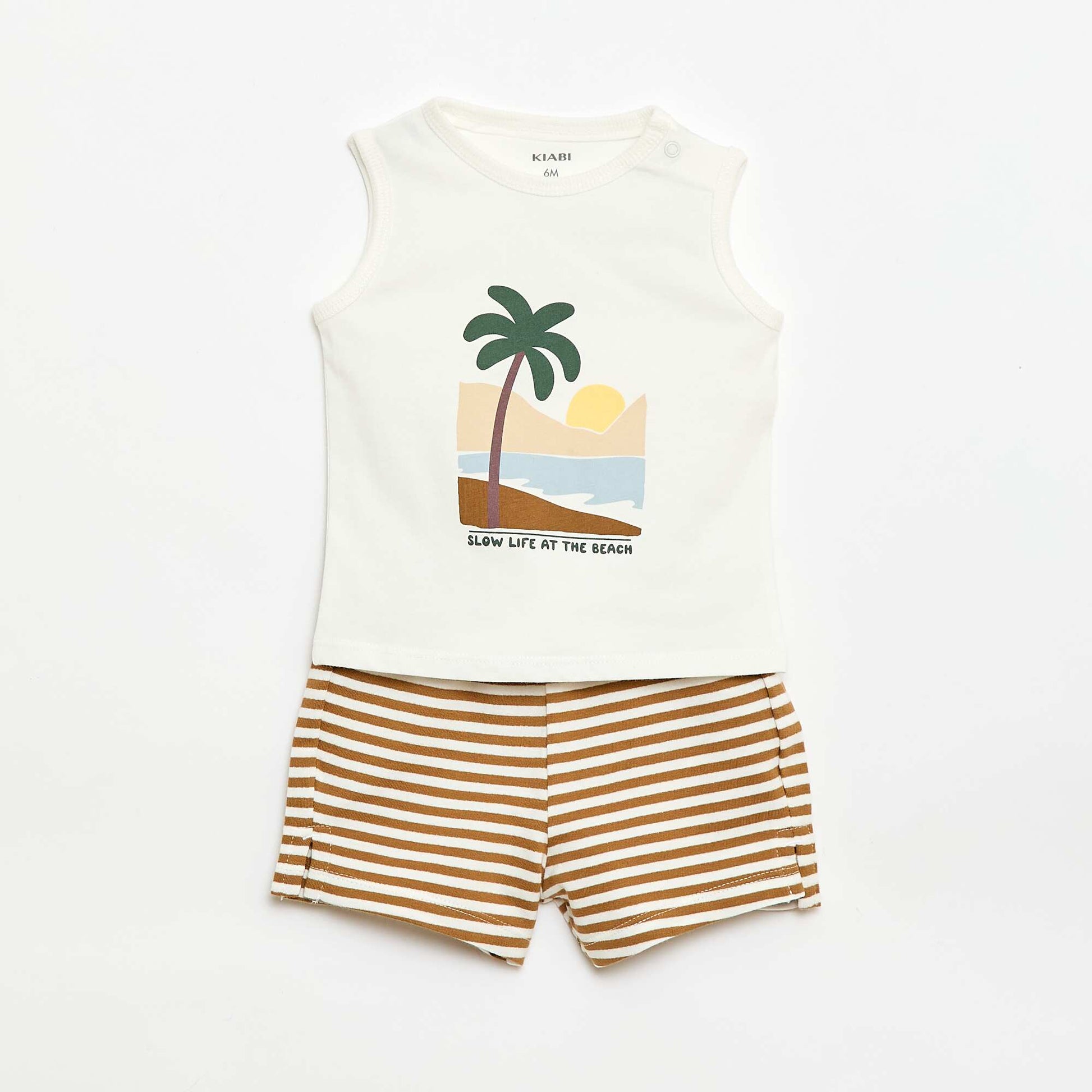 2-ნაწილიანი ზედა და შორტი კომპლექტი თეთრი