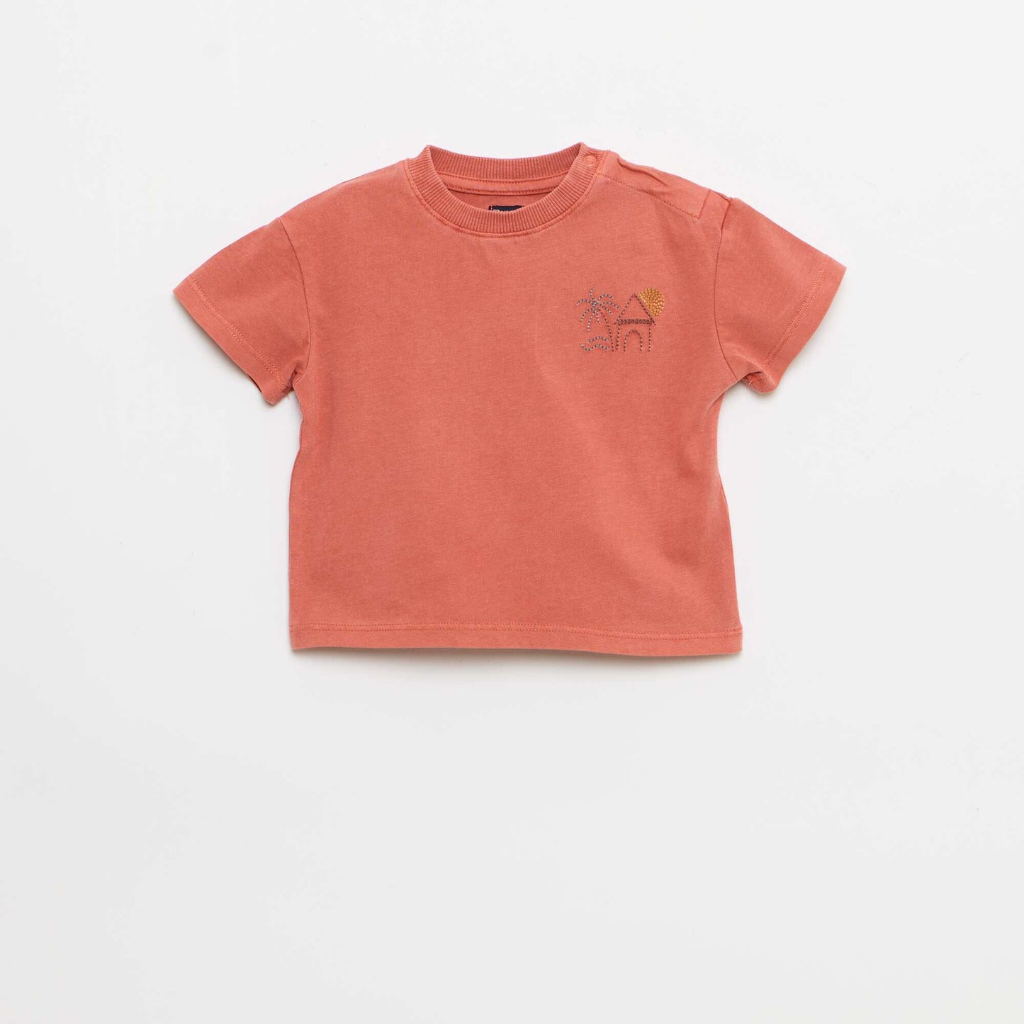 2-ნაწილიანი ნაქარგი მაისური და შორტი კომპლექტი წითელი