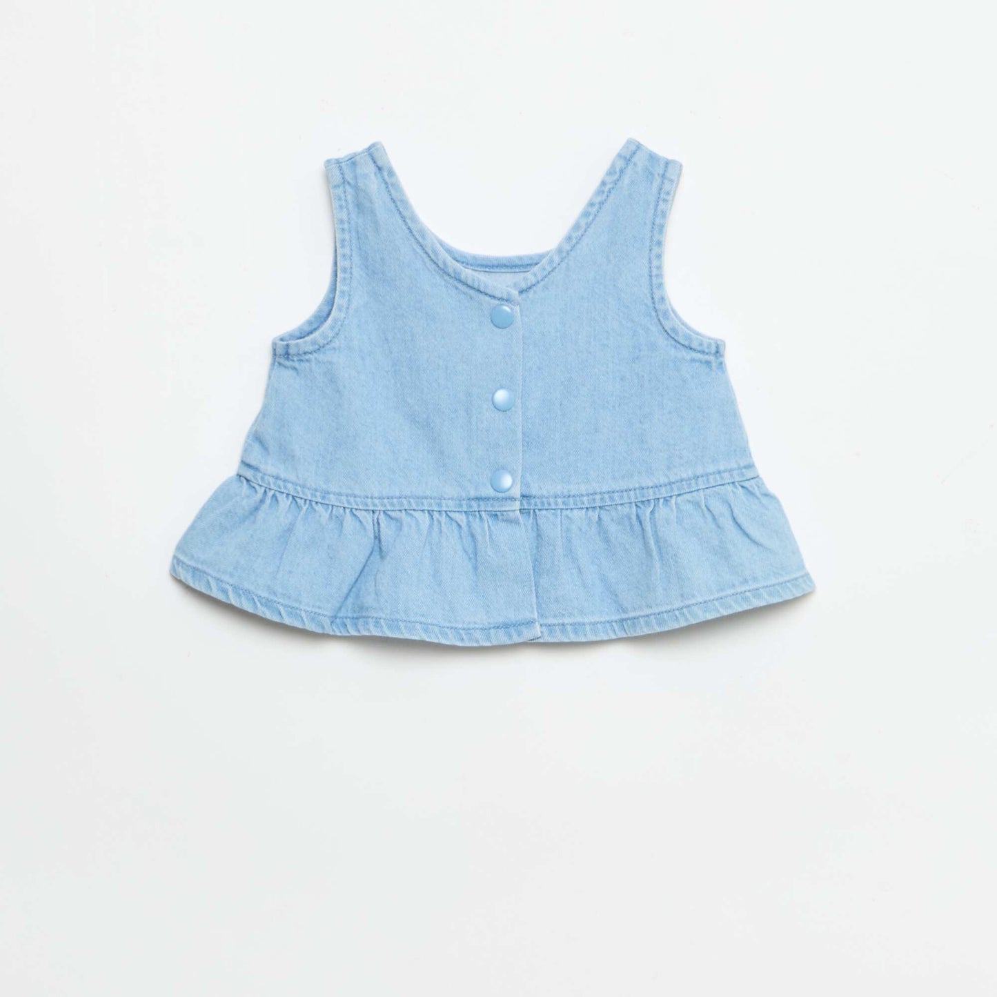 ჯინსის შორტი და მაისურის 2 ნაწილიანი კომპლექტი ლურჯი