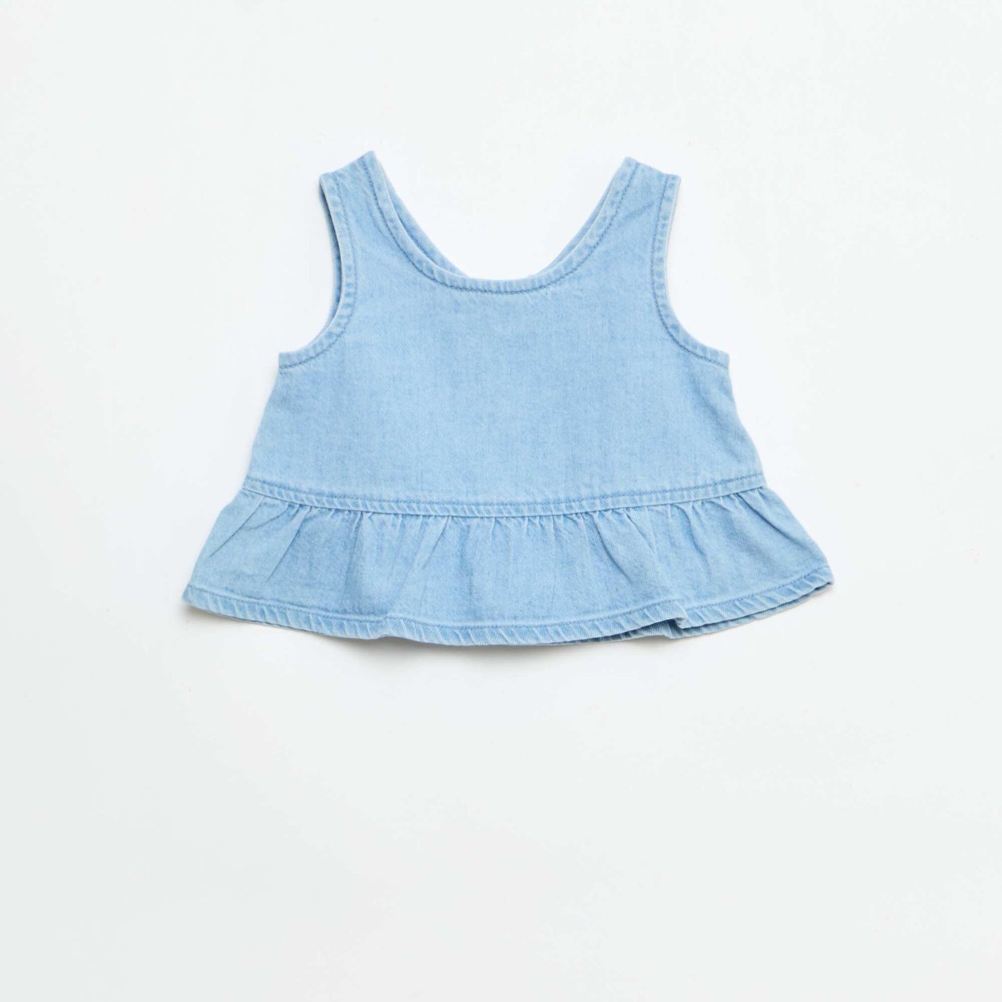 ჯინსის შორტი და მაისურის 2 ნაწილიანი კომპლექტი ლურჯი