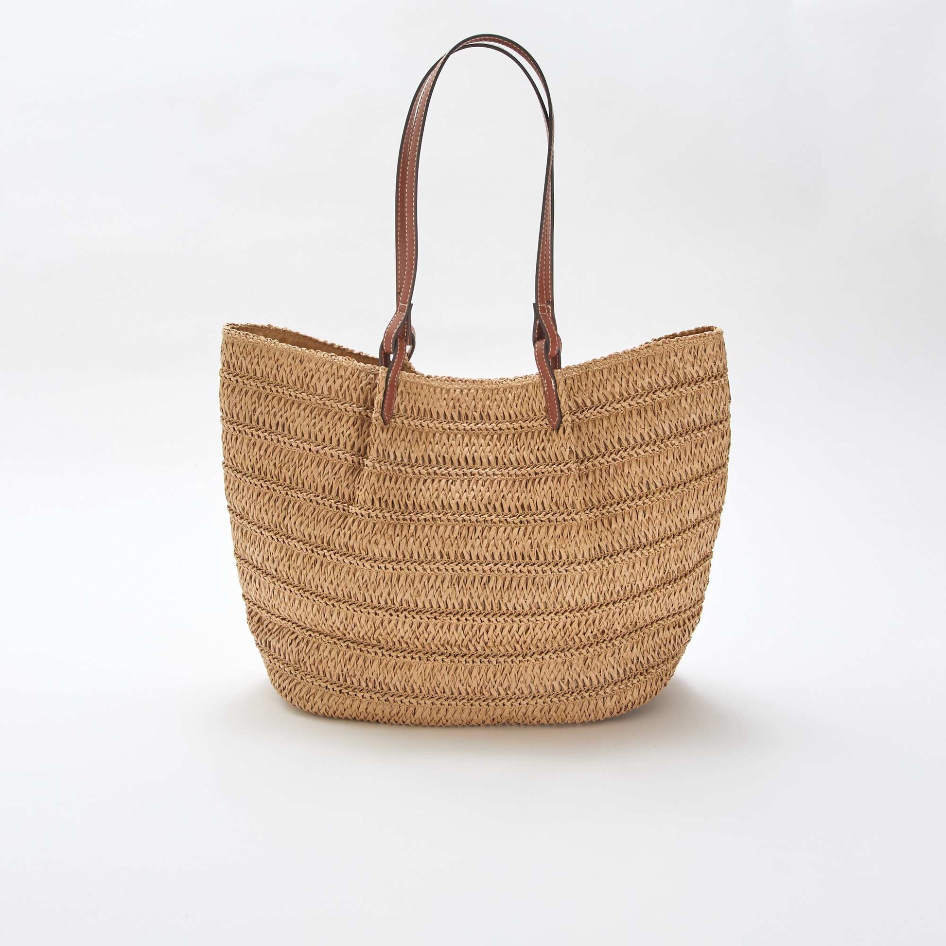 ჩალის ჩანთა კრემისფერი