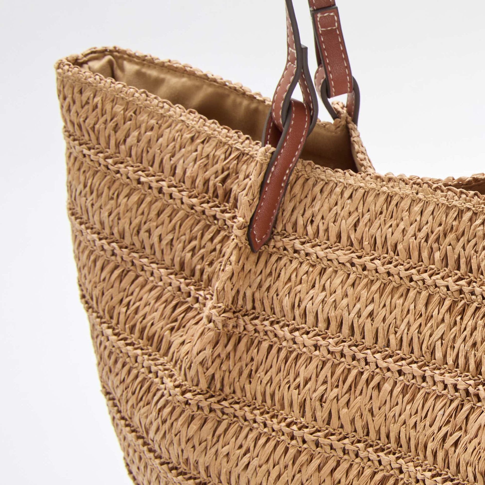 ჩალის ჩანთა კრემისფერი