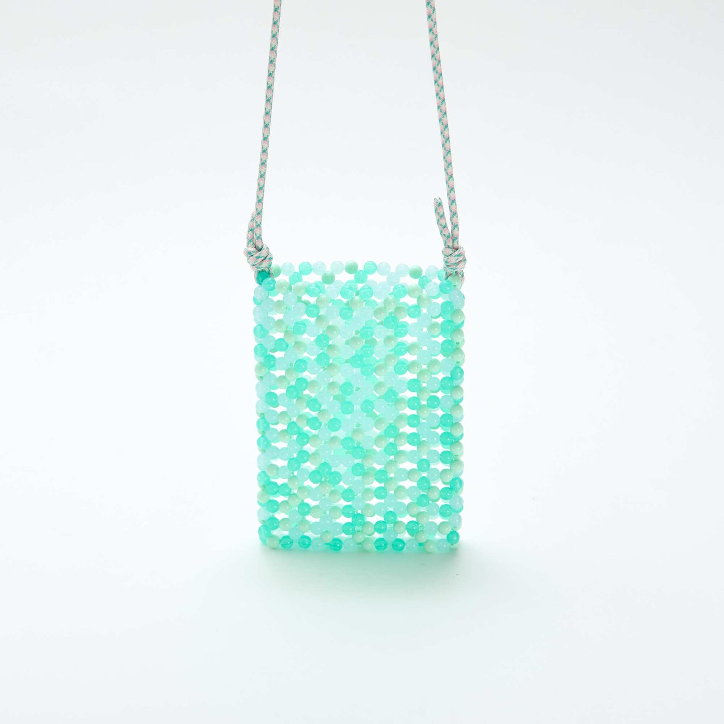 მძივებით მორთული ტელეფონის ჩანთა მწვანე