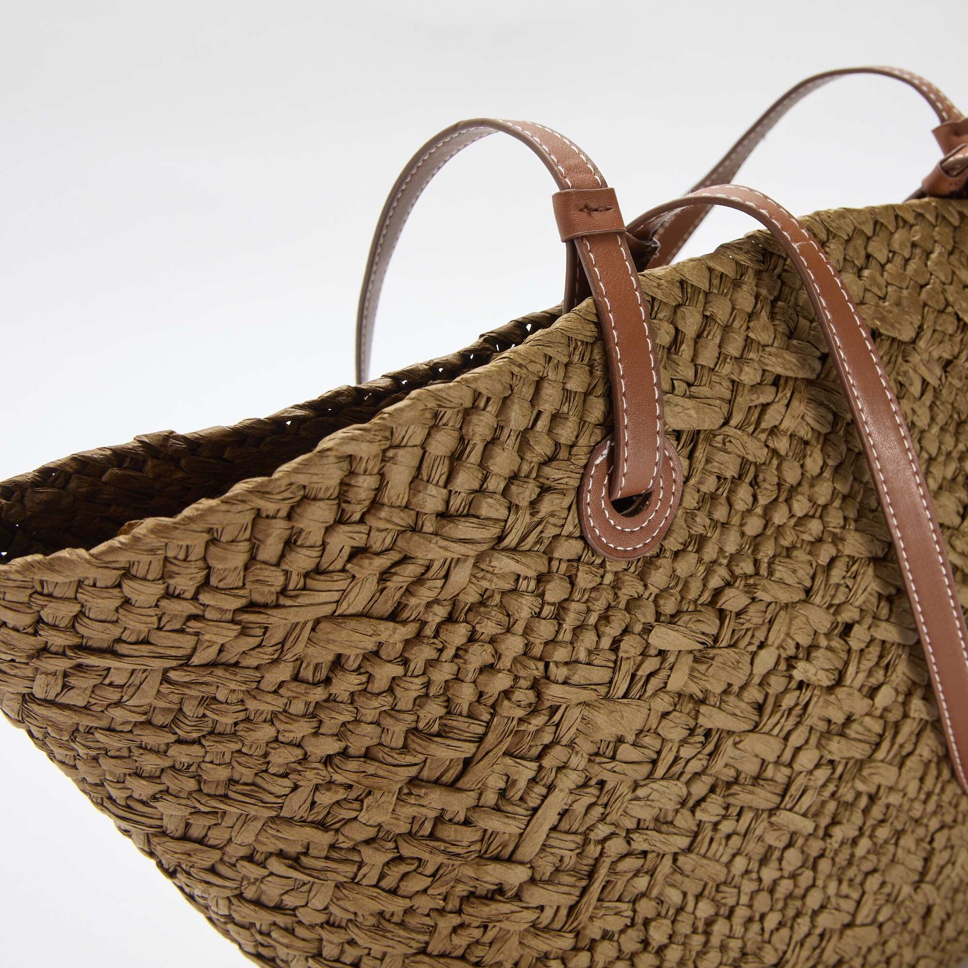 Basket Bag with Handles KHAKI