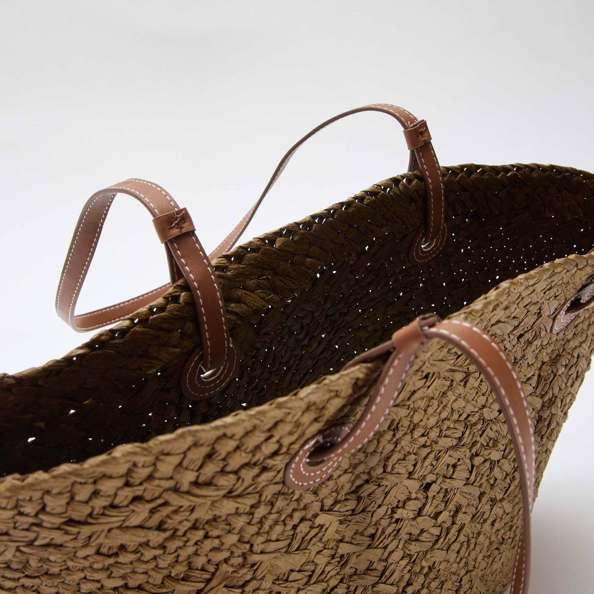 Basket Bag with Handles KHAKI