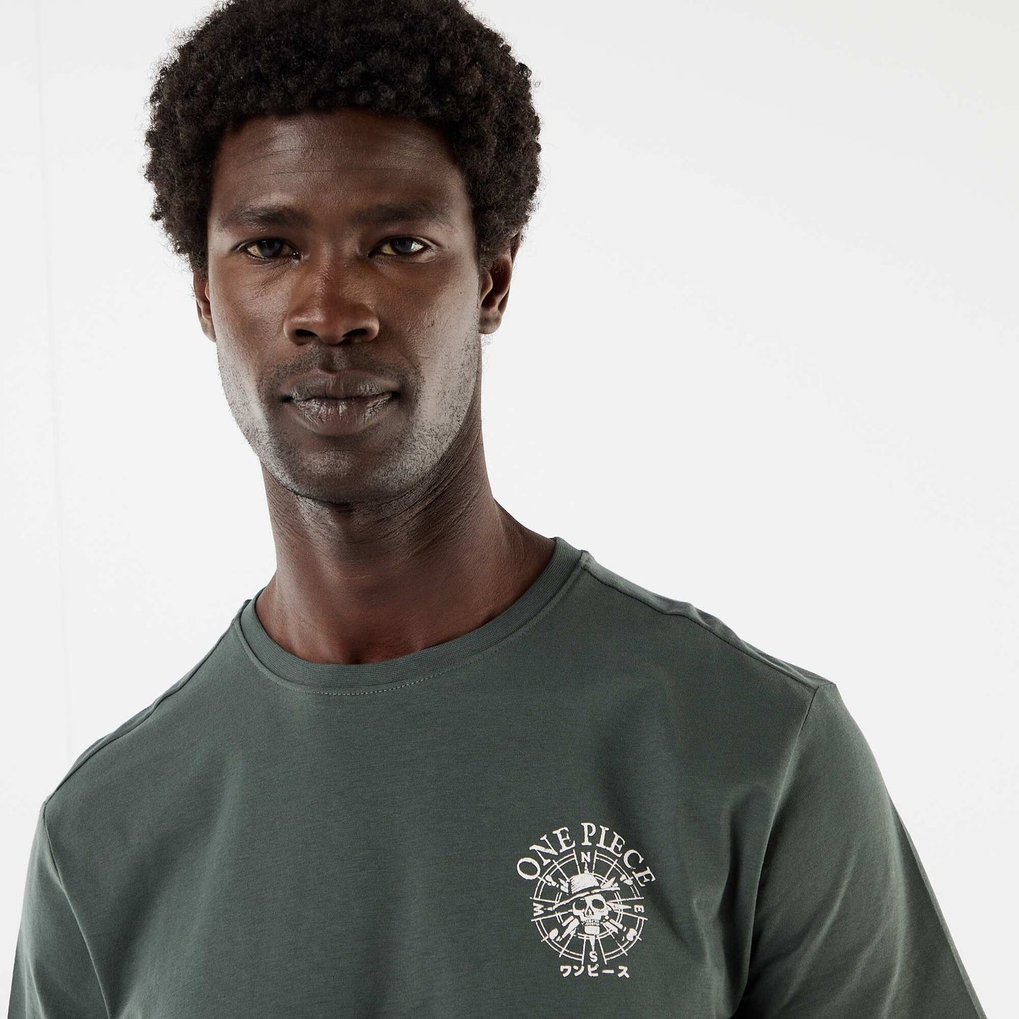 'One Piece' Front and Back Print T-shirt GREEN