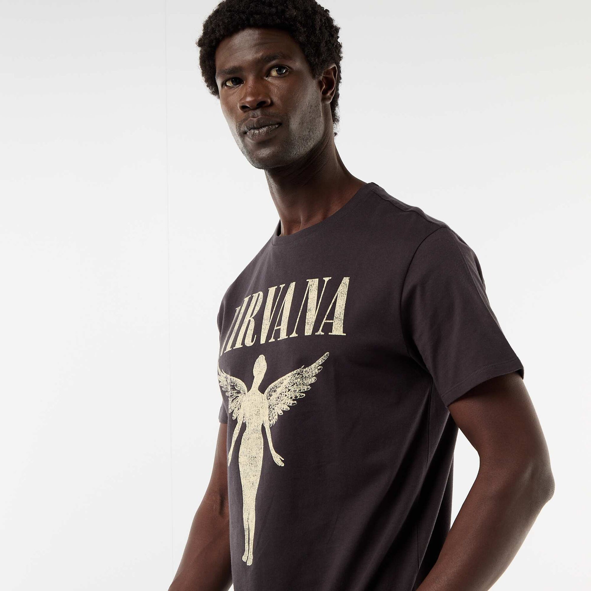 Short-sleeved \'Nirvana\' T-shirt BLACK