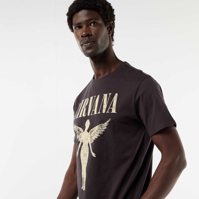 Short-sleeved \'Nirvana\' T-shirt BLACK