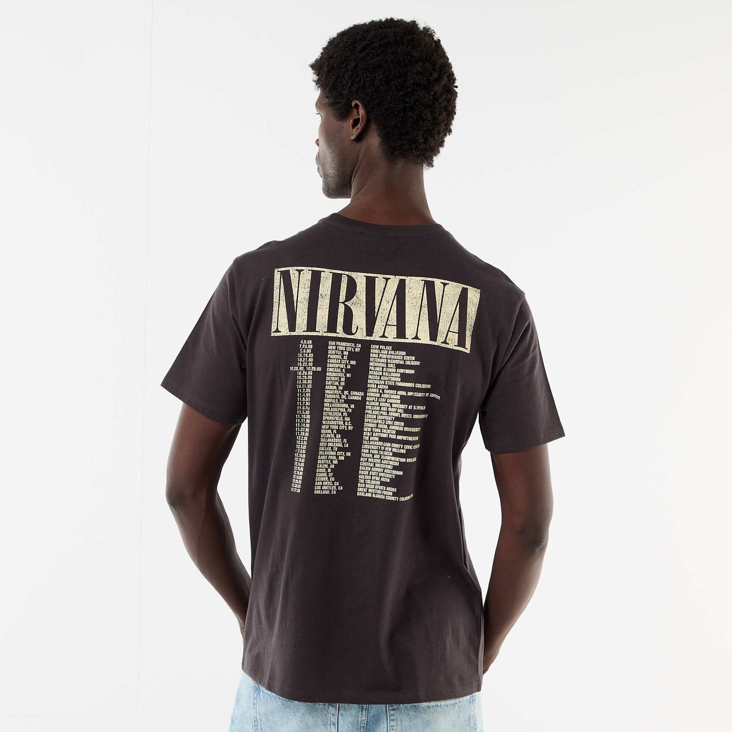 Short-sleeved \'Nirvana\' T-shirt BLACK