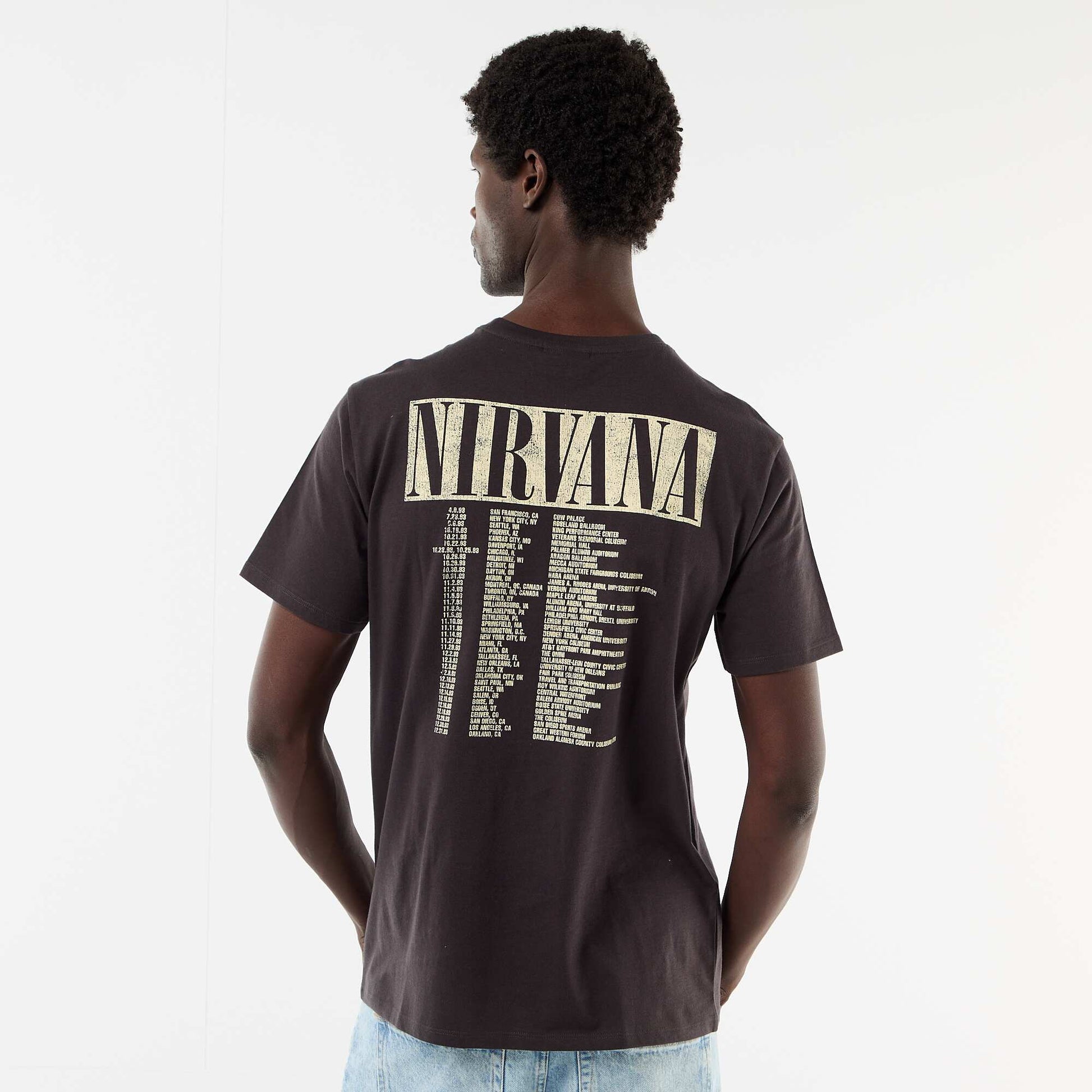 Short-sleeved \'Nirvana\' T-shirt BLACK