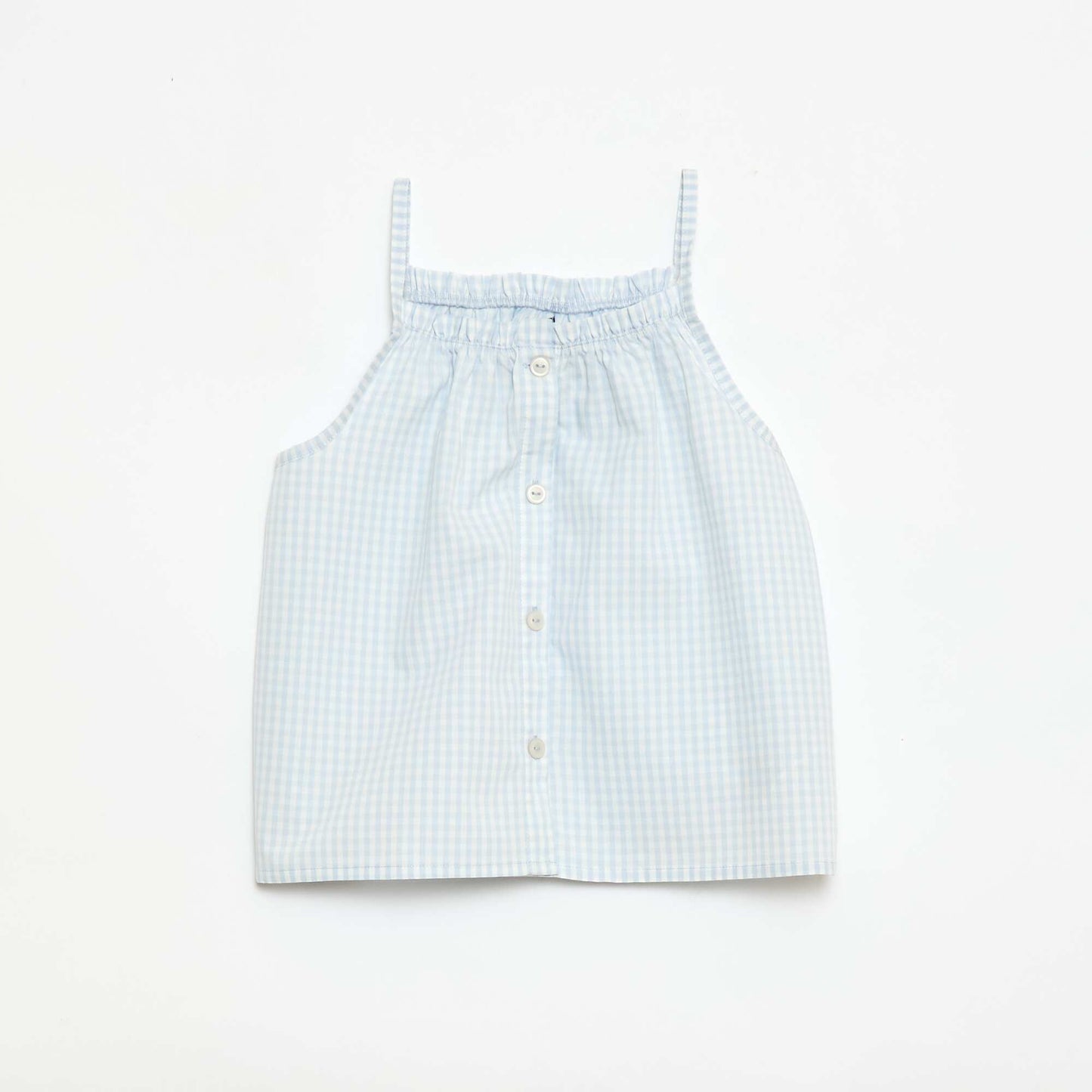Gingham Print Short Pajama Set - 2 pieces WHITE