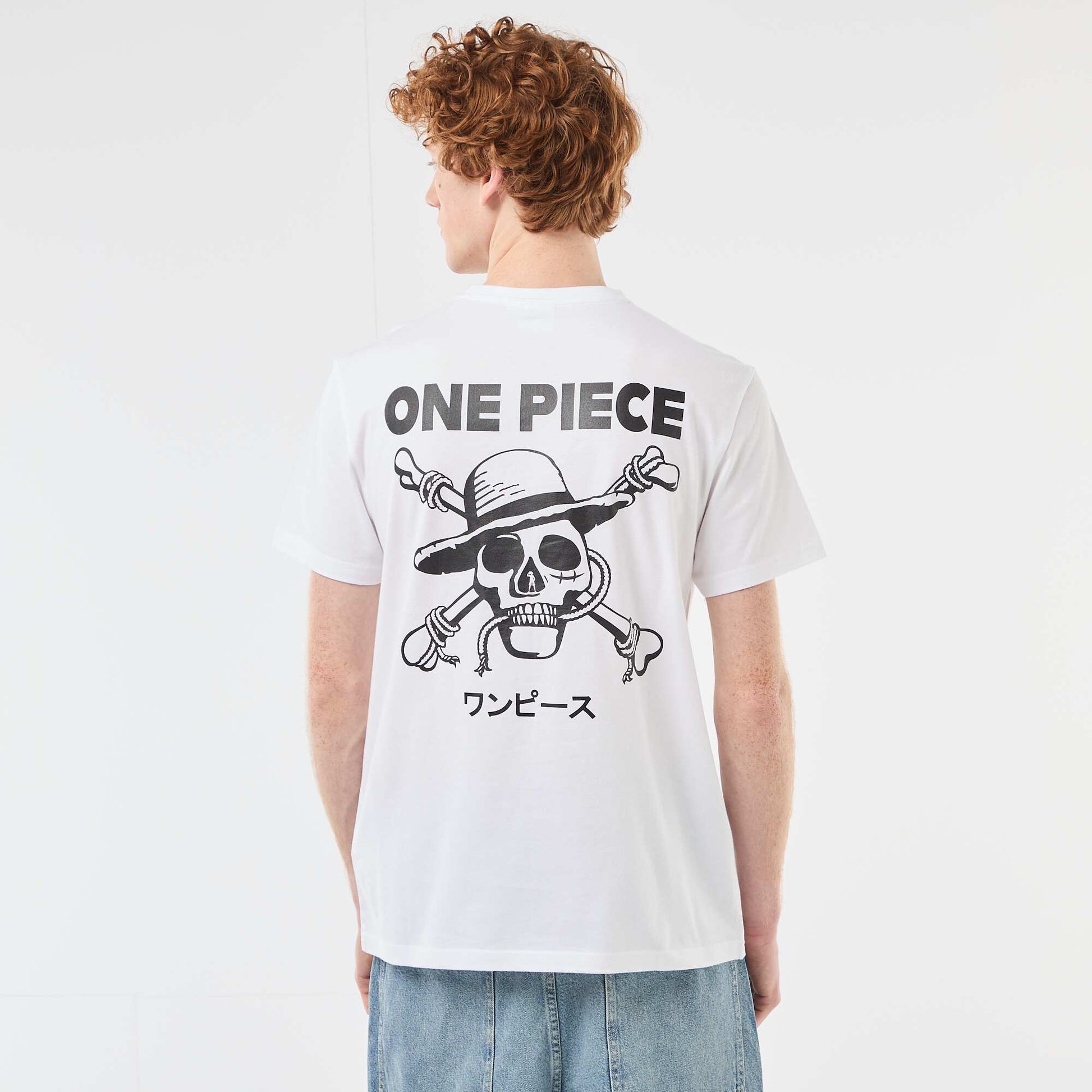 One Piece' solid cotton T-shirt WHITE