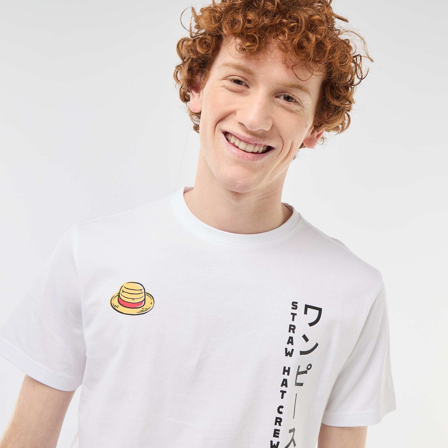 One Piece' solid cotton T-shirt WHITE