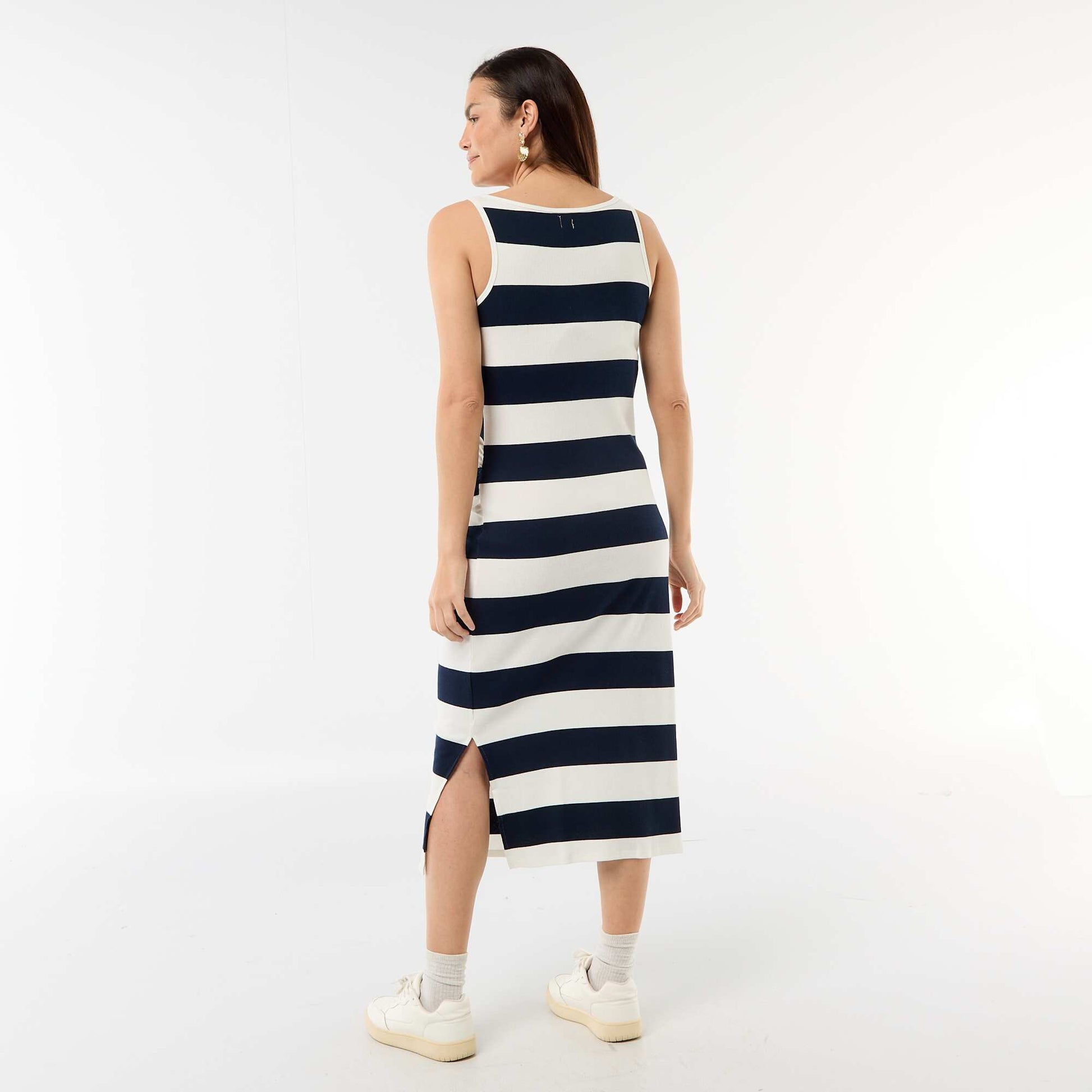 Ribbed Maternity Tank Dress BLUE