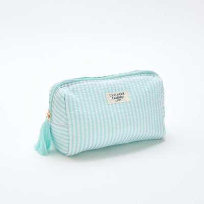 პრინტიანი ჩანთა ელვაშესაკრავით ლურჯი