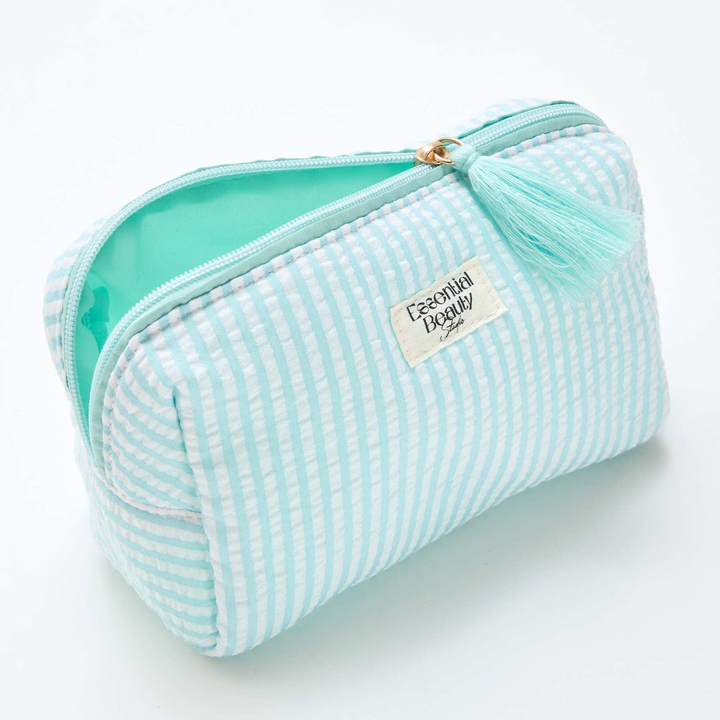 პრინტიანი ჩანთა ელვაშესაკრავით ლურჯი