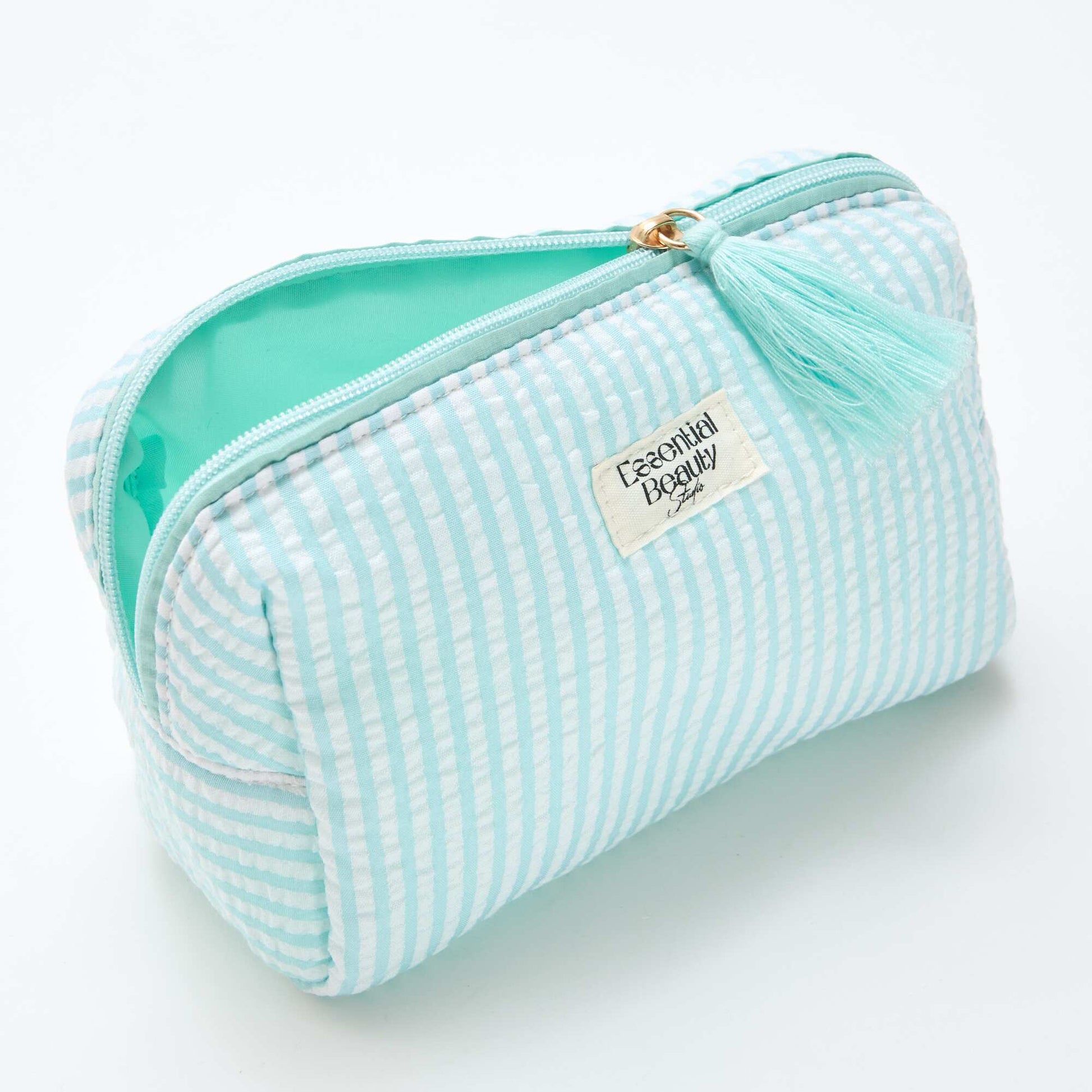 პრინტიანი ჩანთა ელვაშესაკრავით ლურჯი