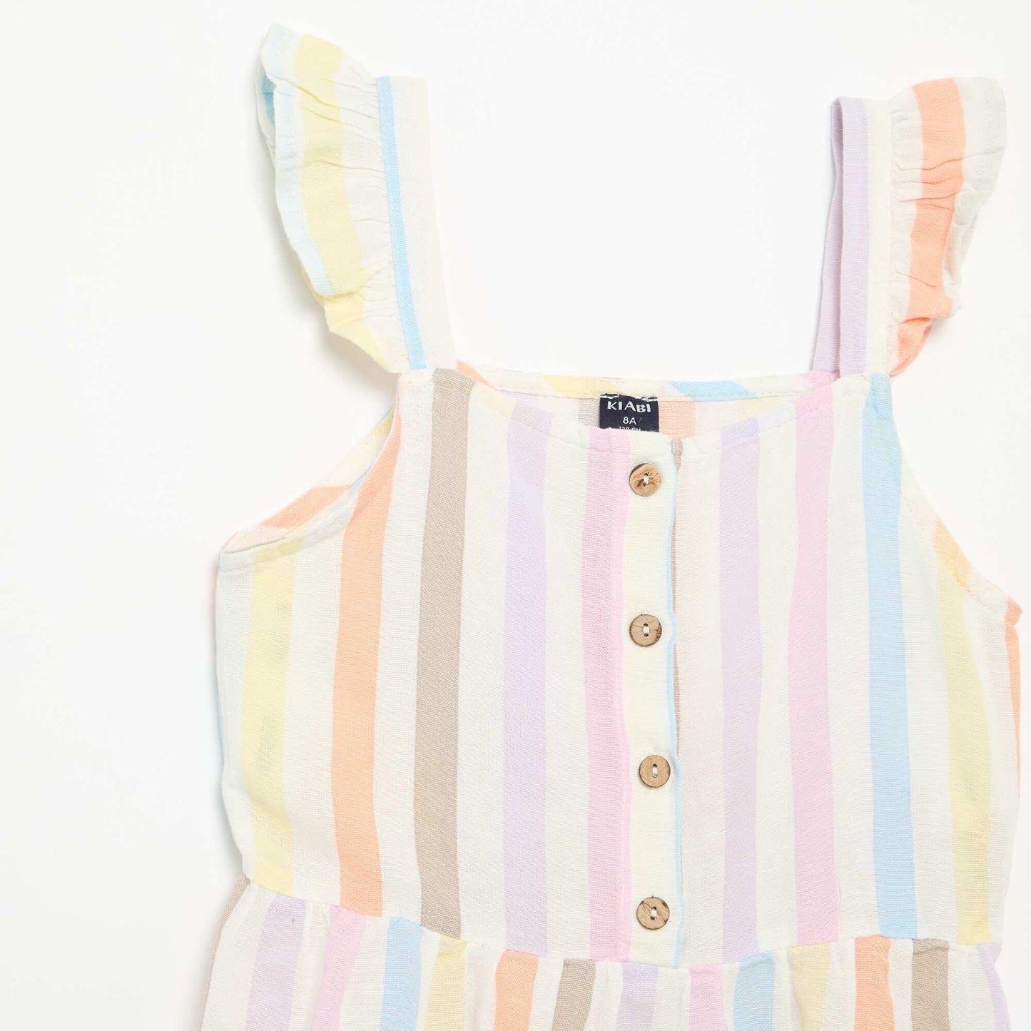 Ruffled strap dress WHITE