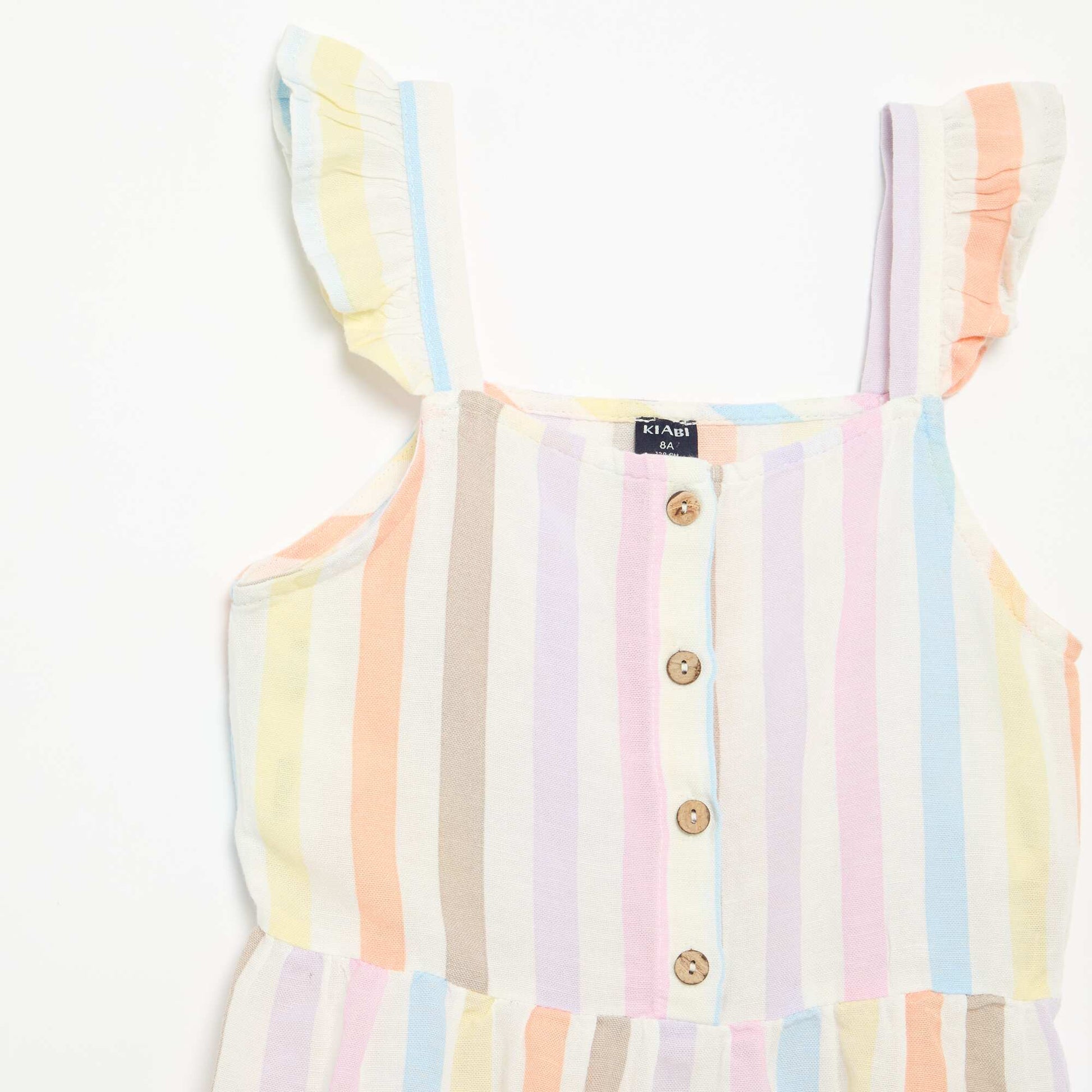 Ruffled strap dress WHITE
