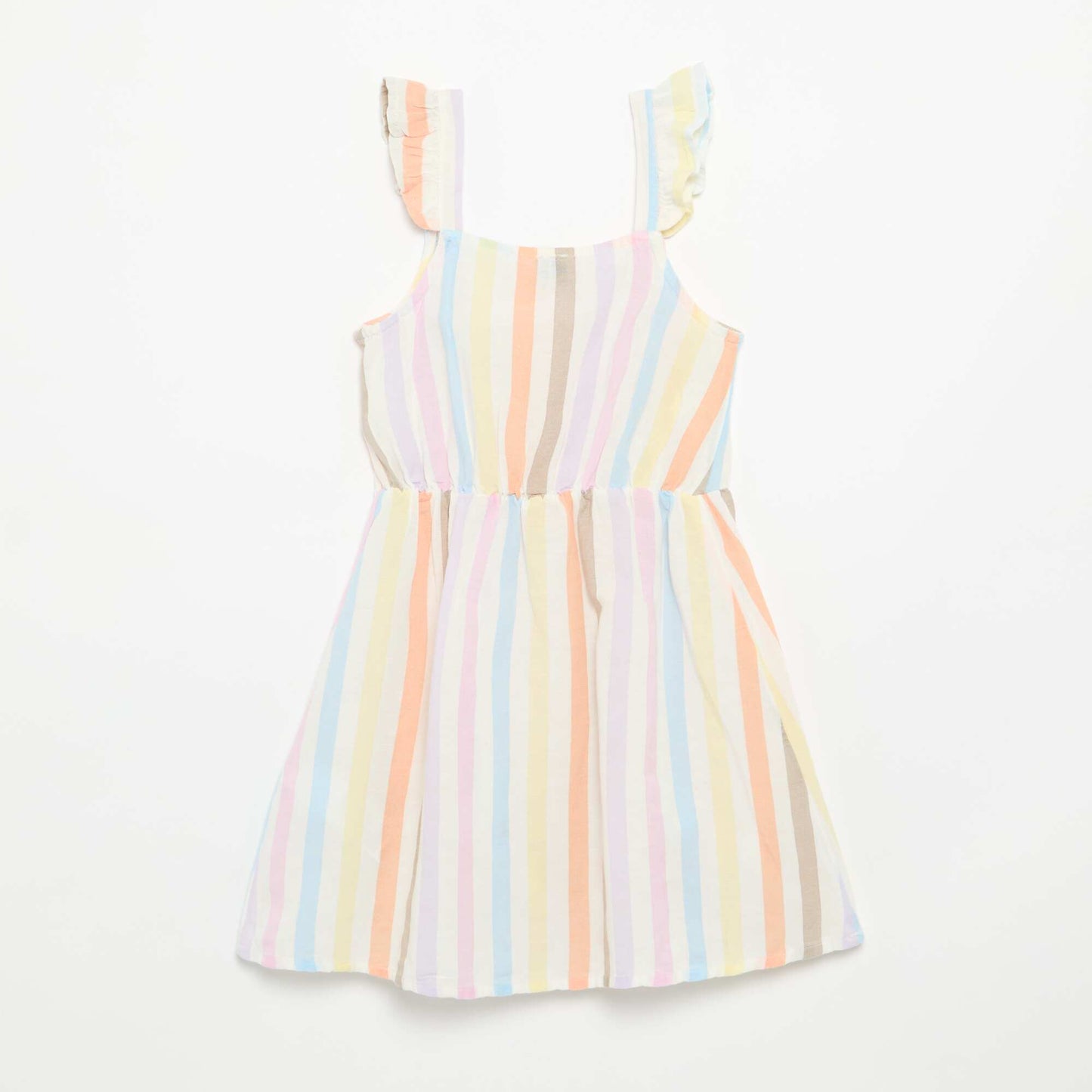 Ruffled strap dress WHITE