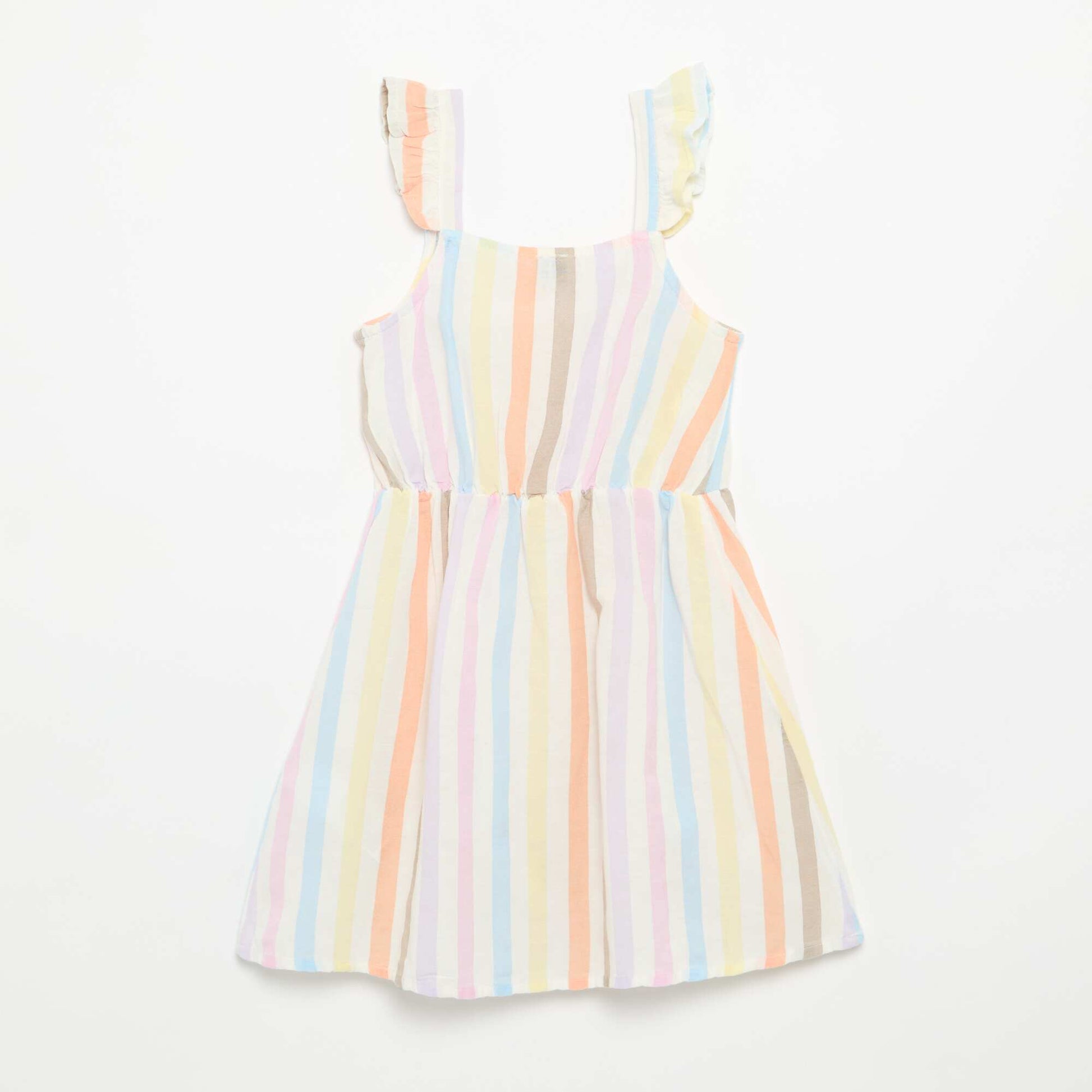Ruffled strap dress WHITE