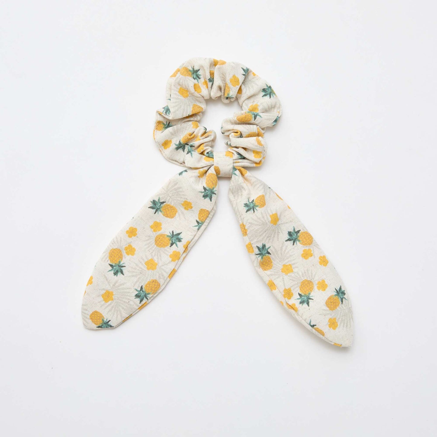 Pineapple Scrunchie with Long Bow YELLOW
