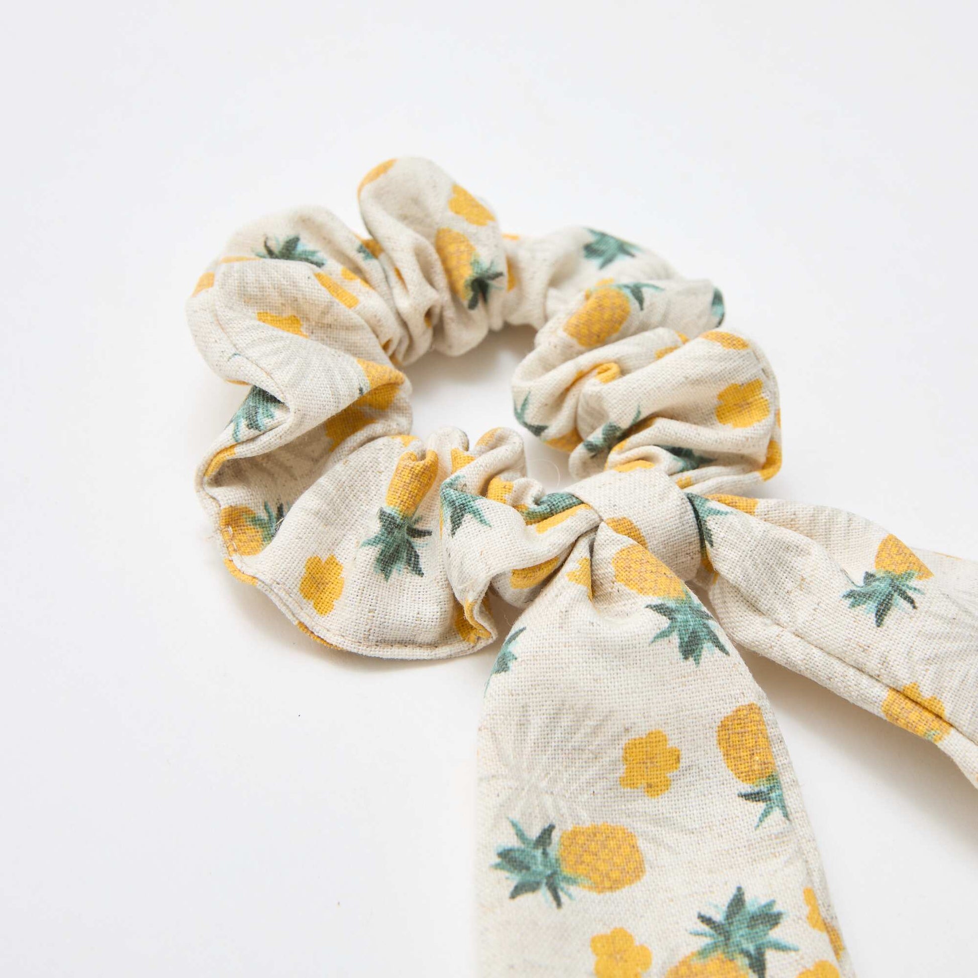 Pineapple Scrunchie with Long Bow YELLOW