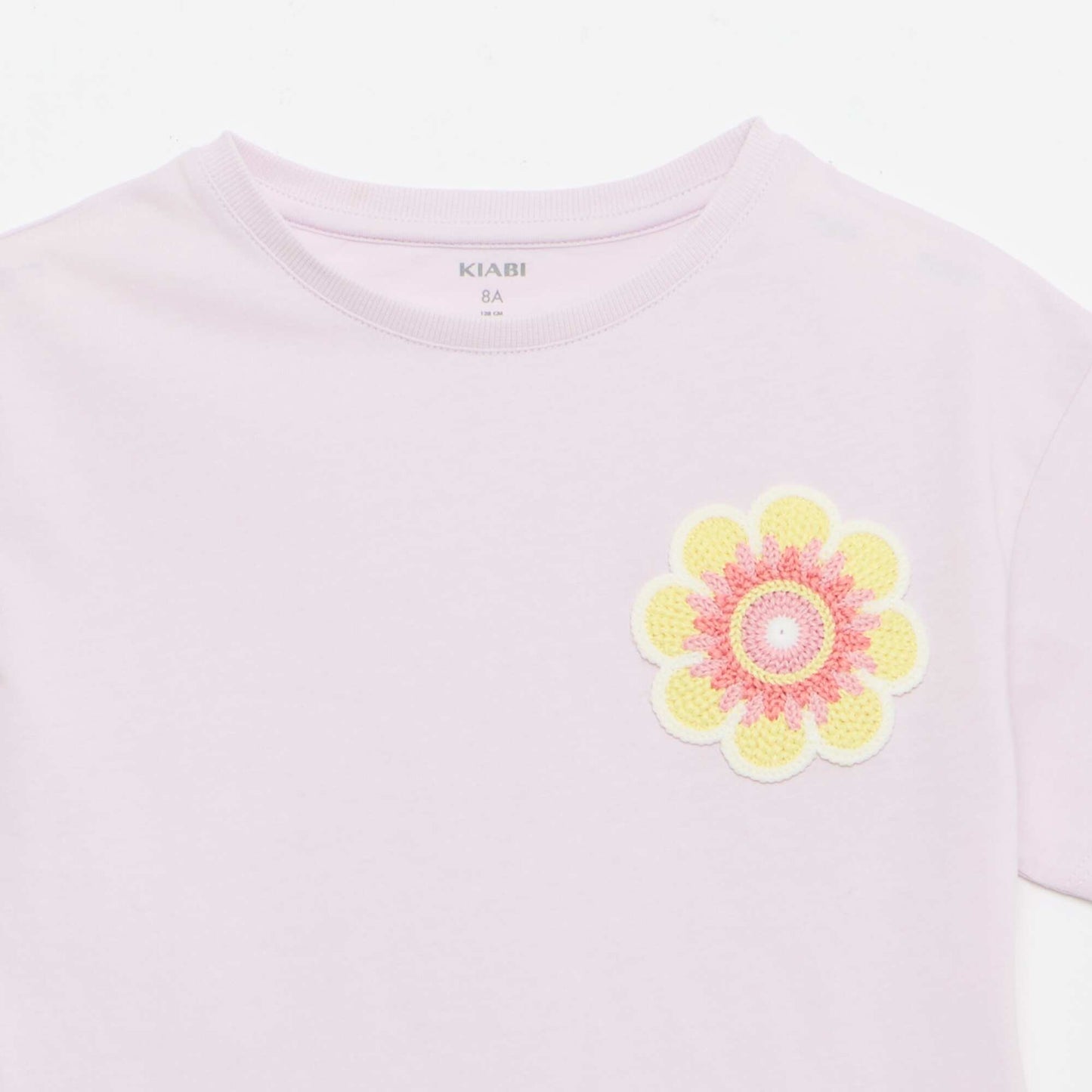 T-shirt with chest embroidery PURPLE