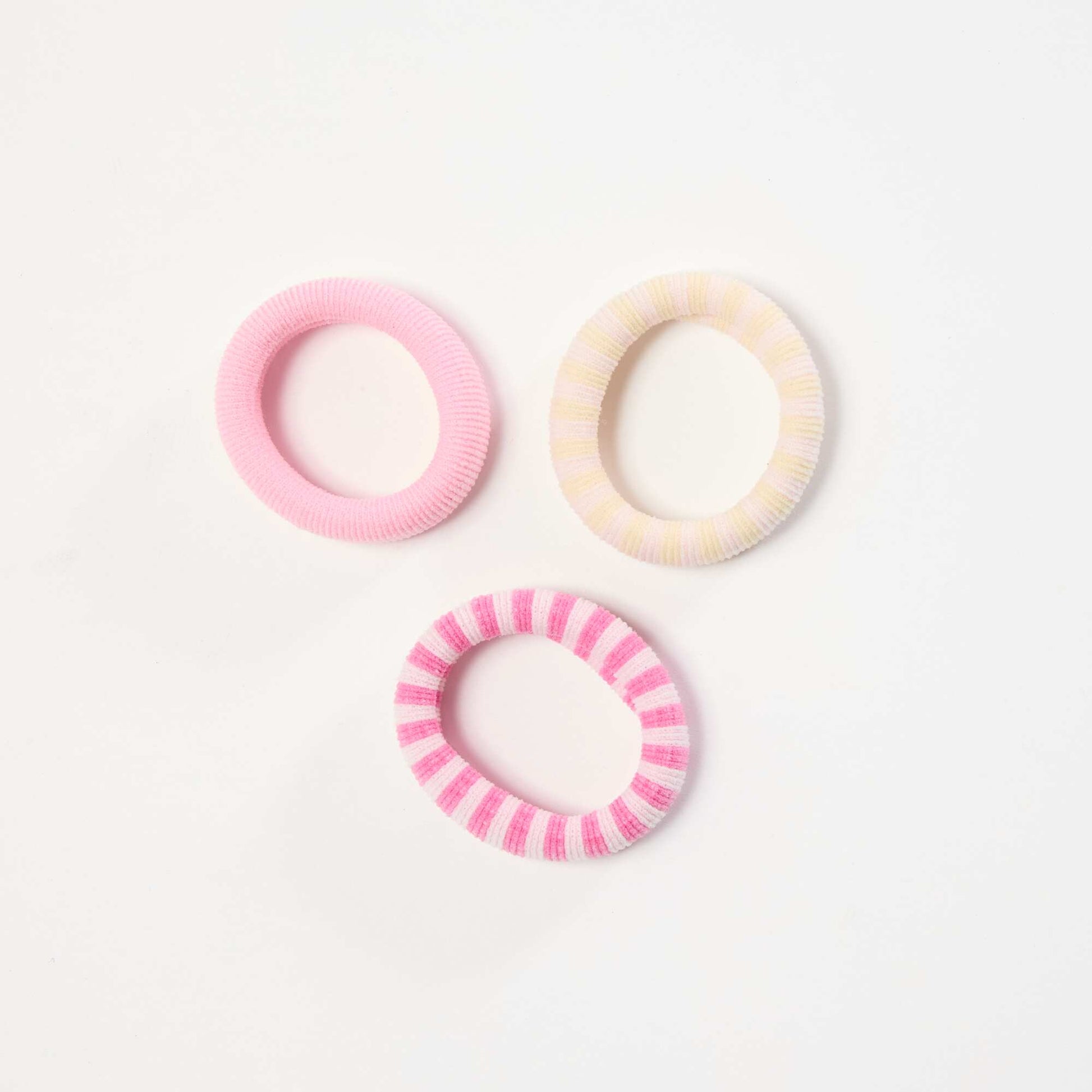 Set of 3 Foam Hair Ties PINK