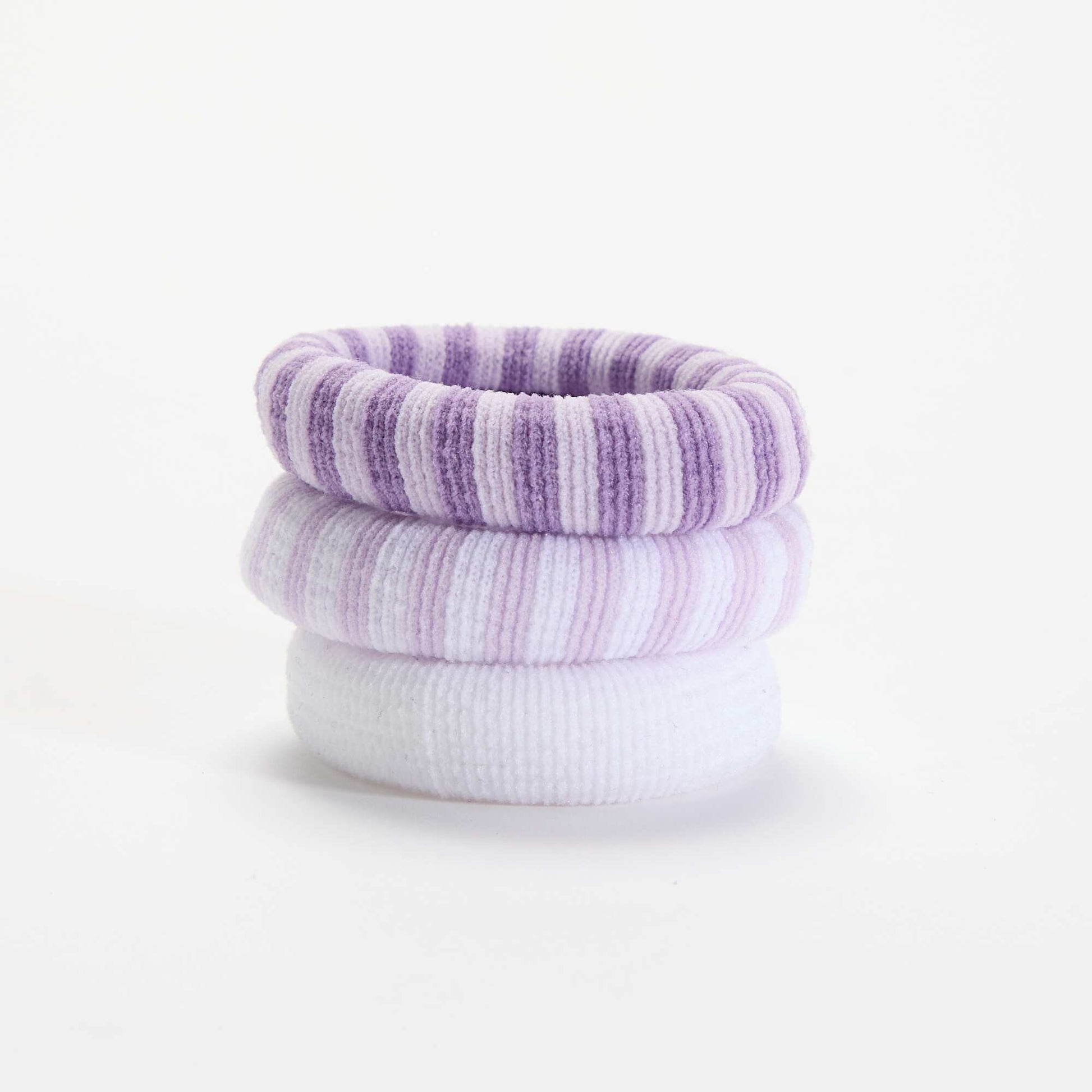 Set of 3 Foam Hair Ties PURPLE