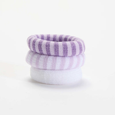 Set of 3 Foam Hair Ties PURPLE