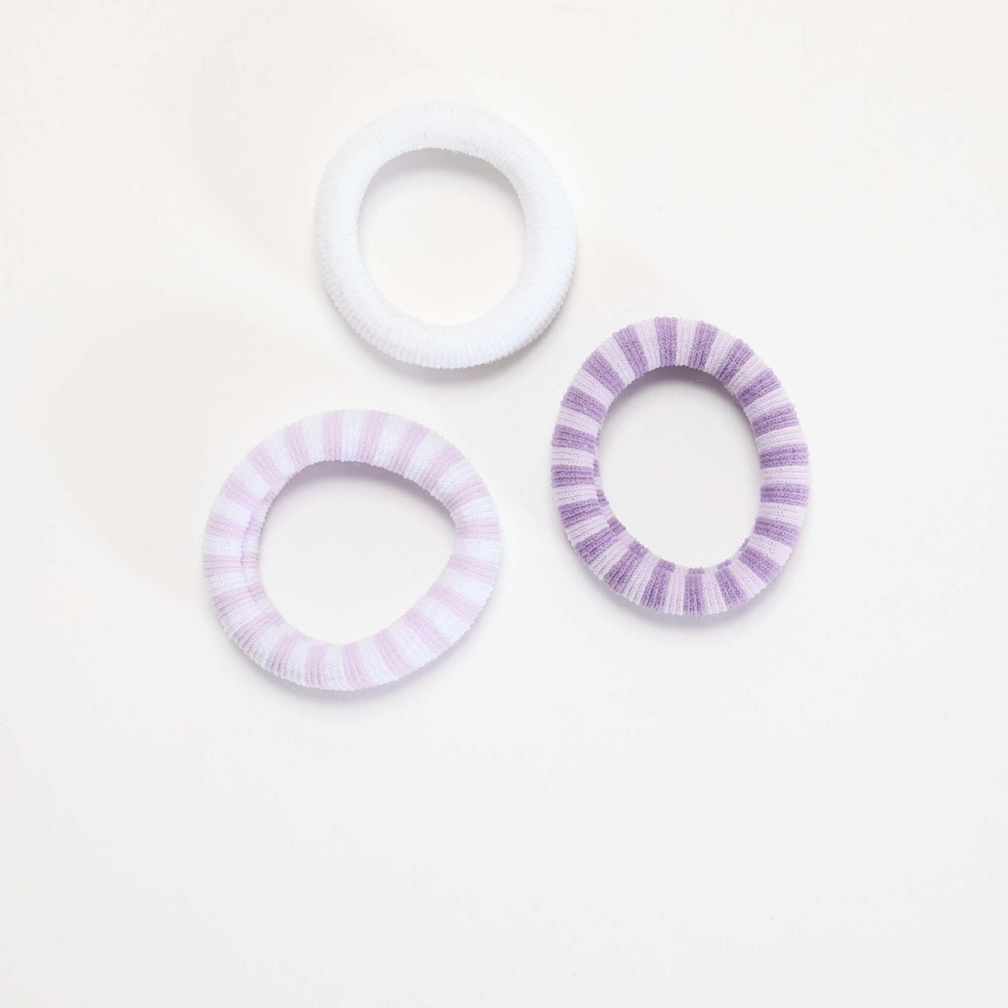 Set of 3 Foam Hair Ties PURPLE