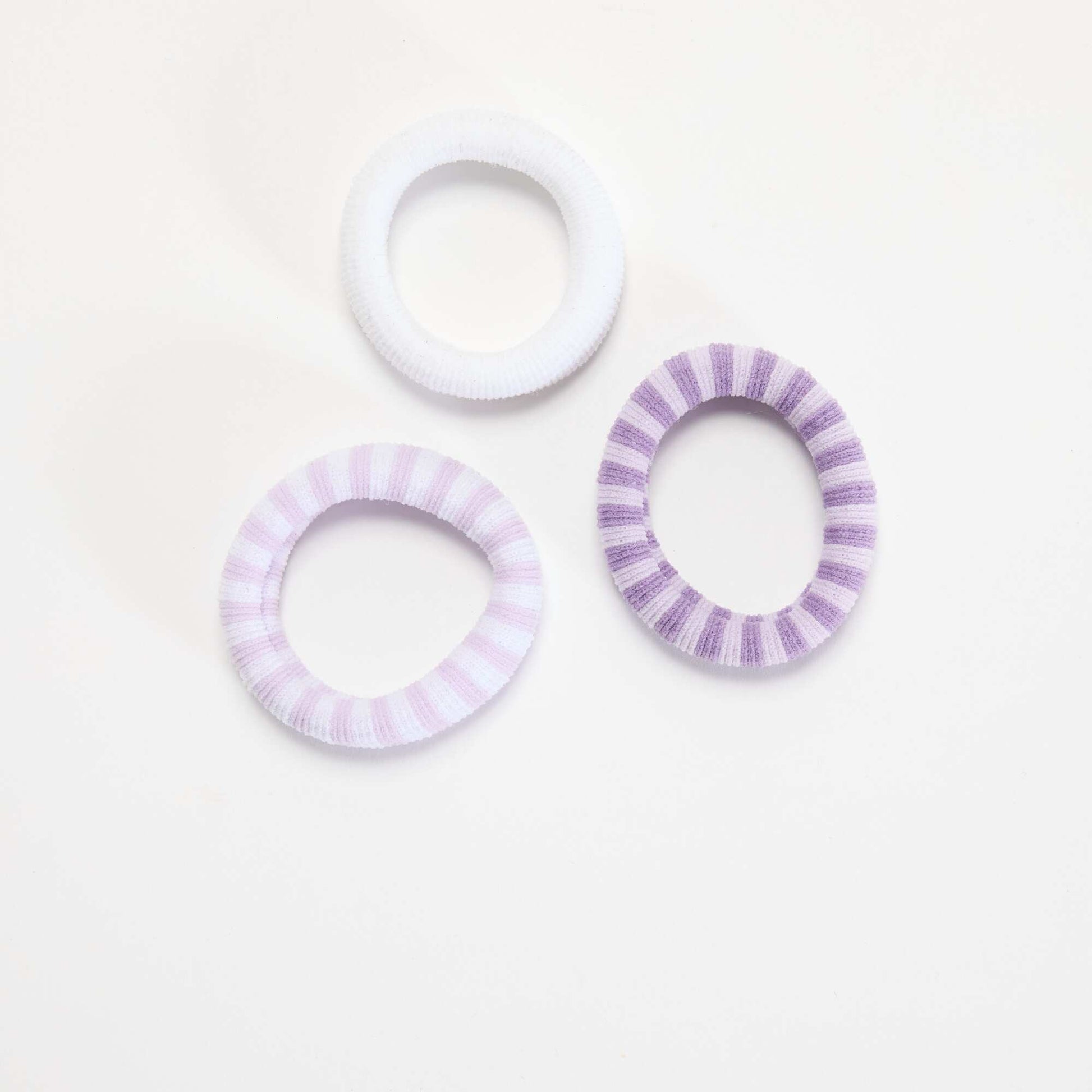Set of 3 Foam Hair Ties PURPLE