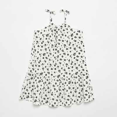 Crepe-knit dress WHITE