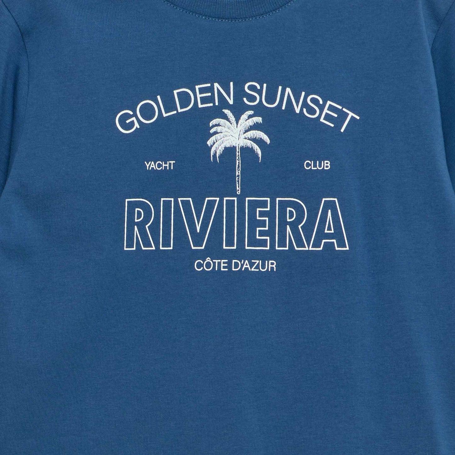 Printed short-sleeved T-shirt BLUE