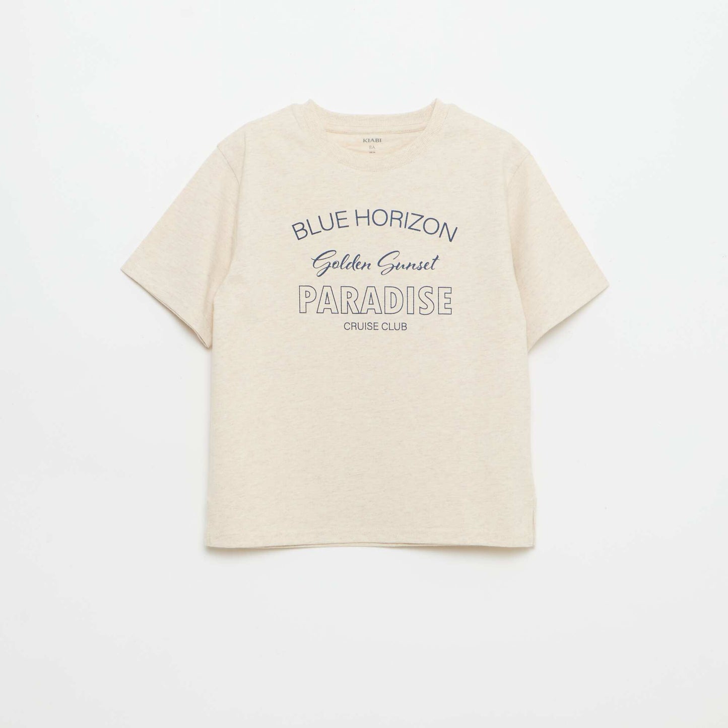 Printed short-sleeved T-shirt BEIGE