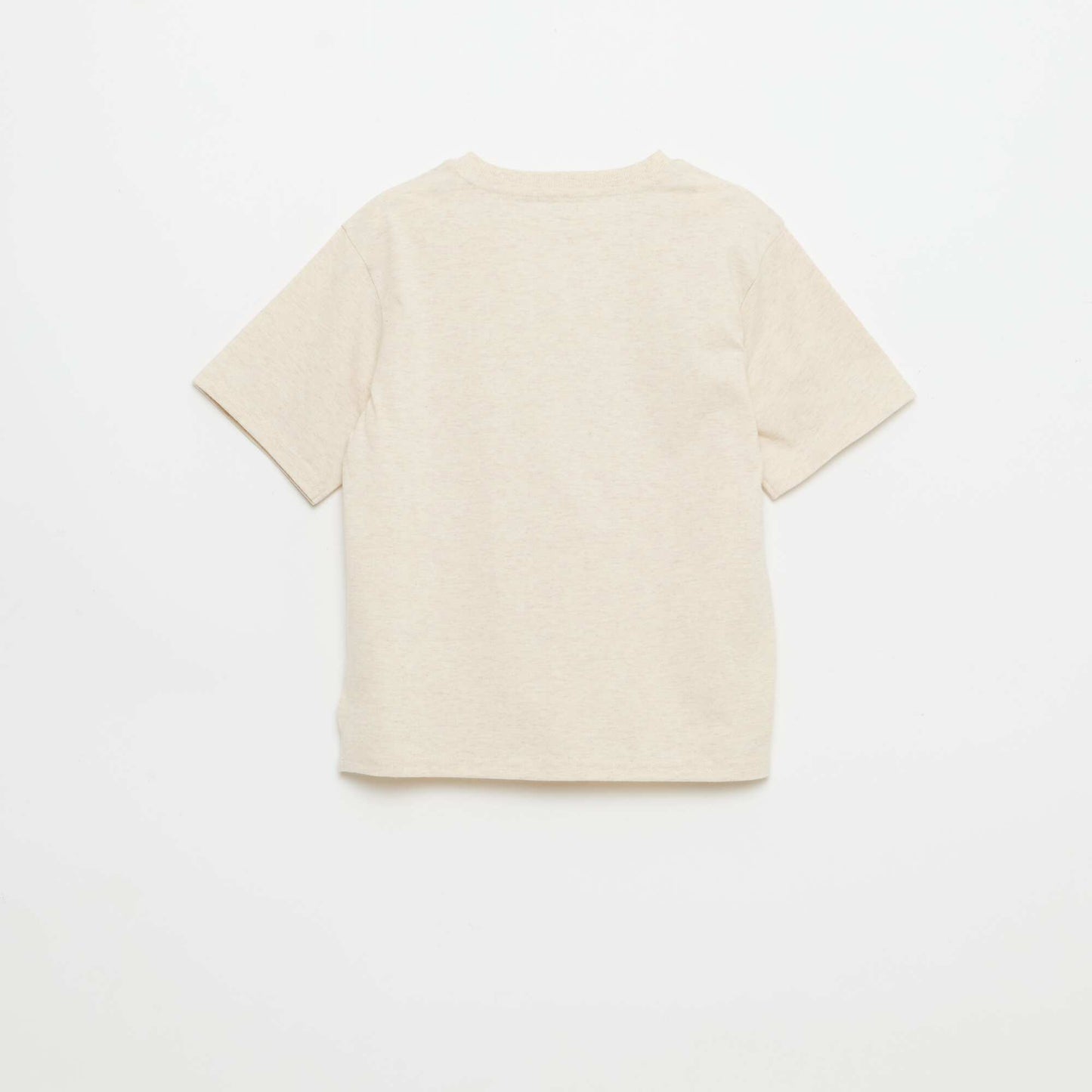 Printed short-sleeved T-shirt BEIGE