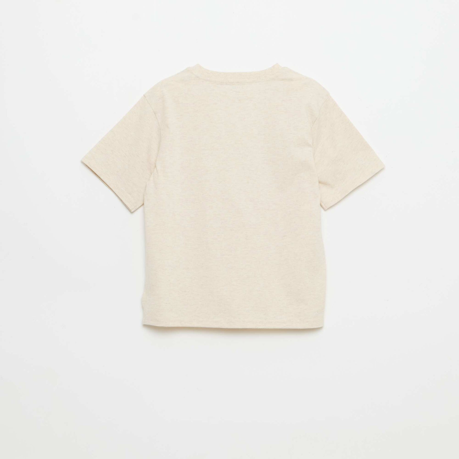 Printed short-sleeved T-shirt BEIGE