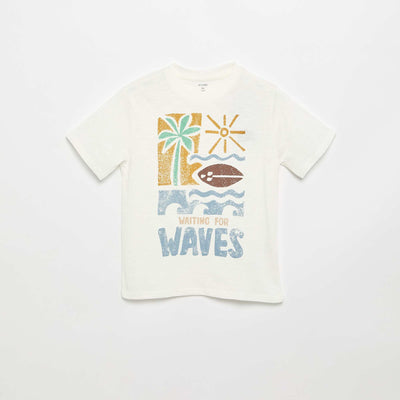 Short-sleeved printed T-shirt WHITE