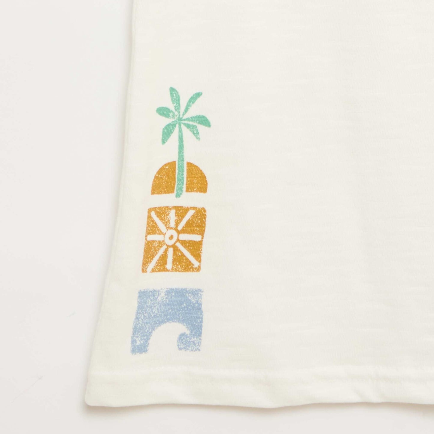 Printed cotton jersey tank top WHITE