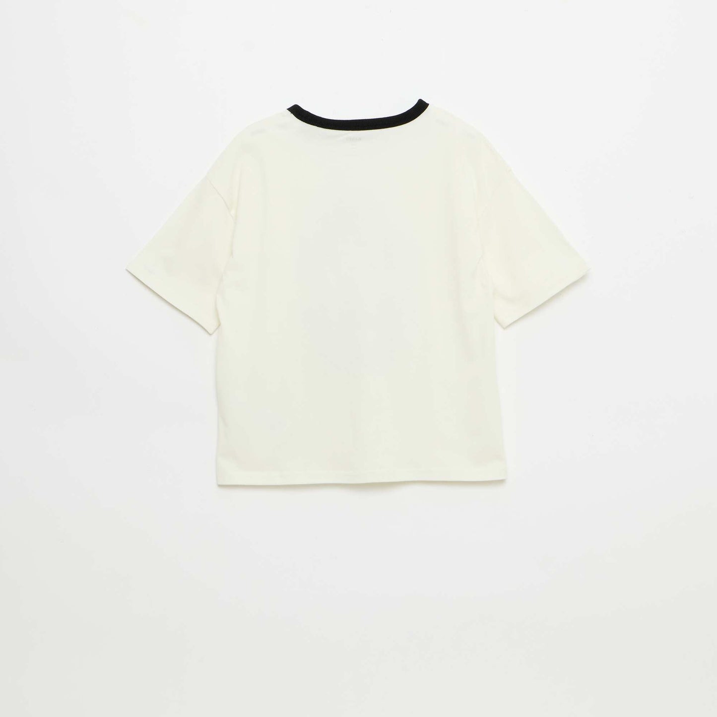 Short-Sleeve Patterned T-Shirt with Contrasting Trim WHITE