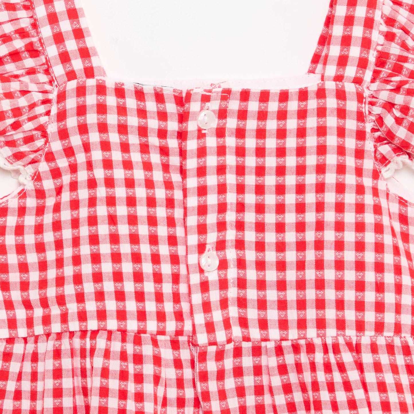 Tiered Gingham Print Dress RED