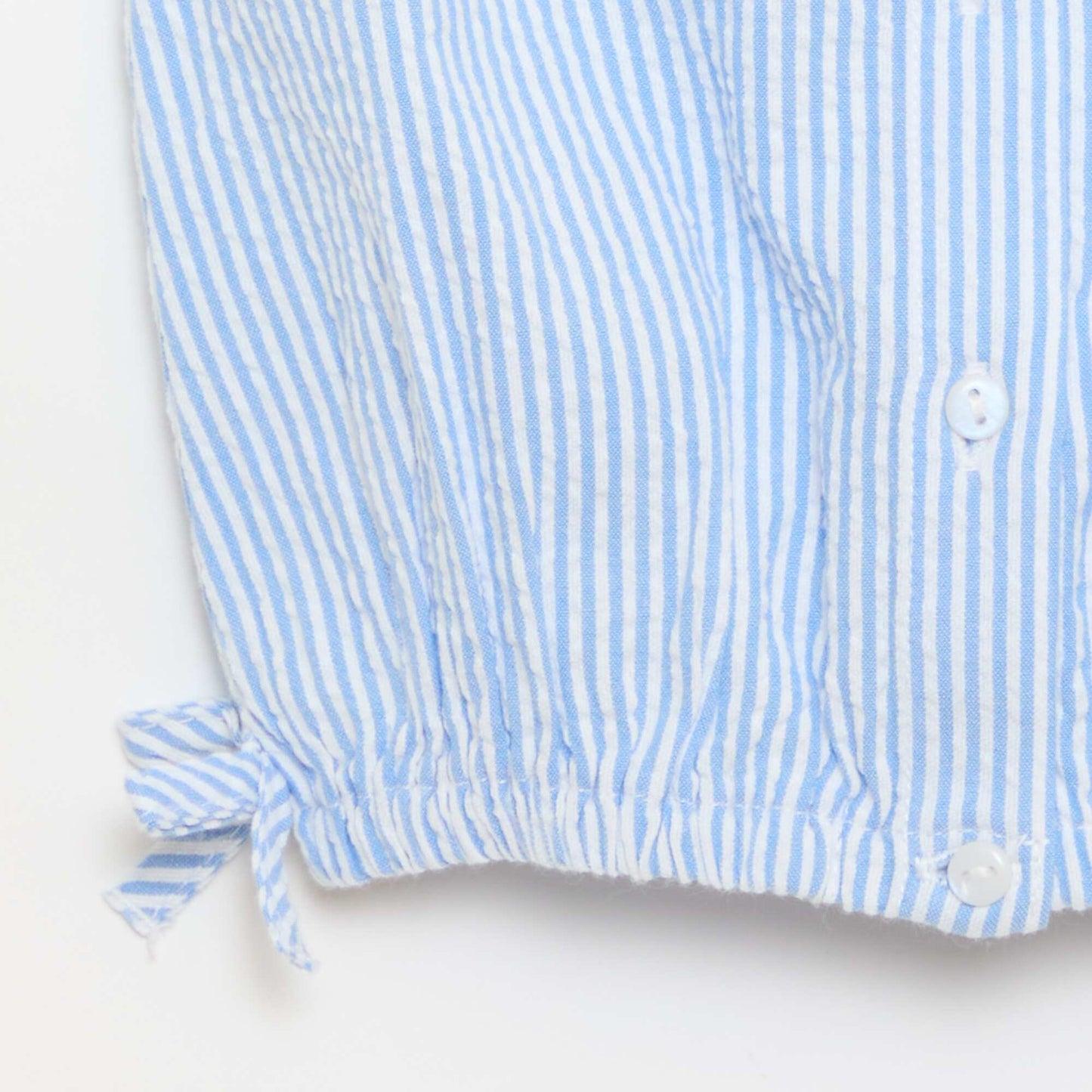 Striped Poplin Blouse with Peter Pan Collar BLUE