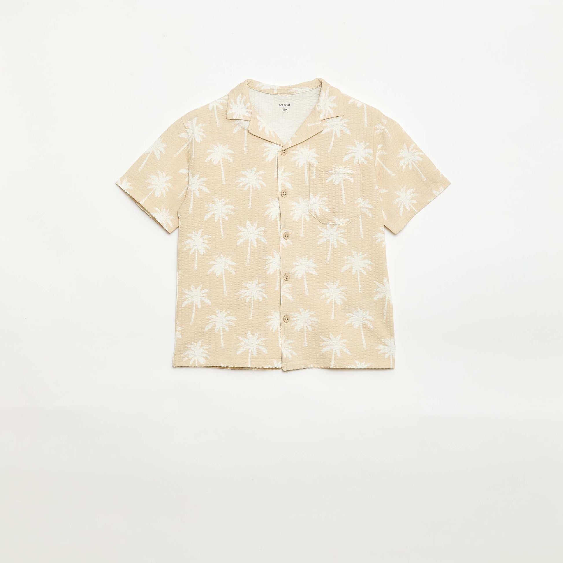 Short-sleeved honeycomb shirt BEIGE